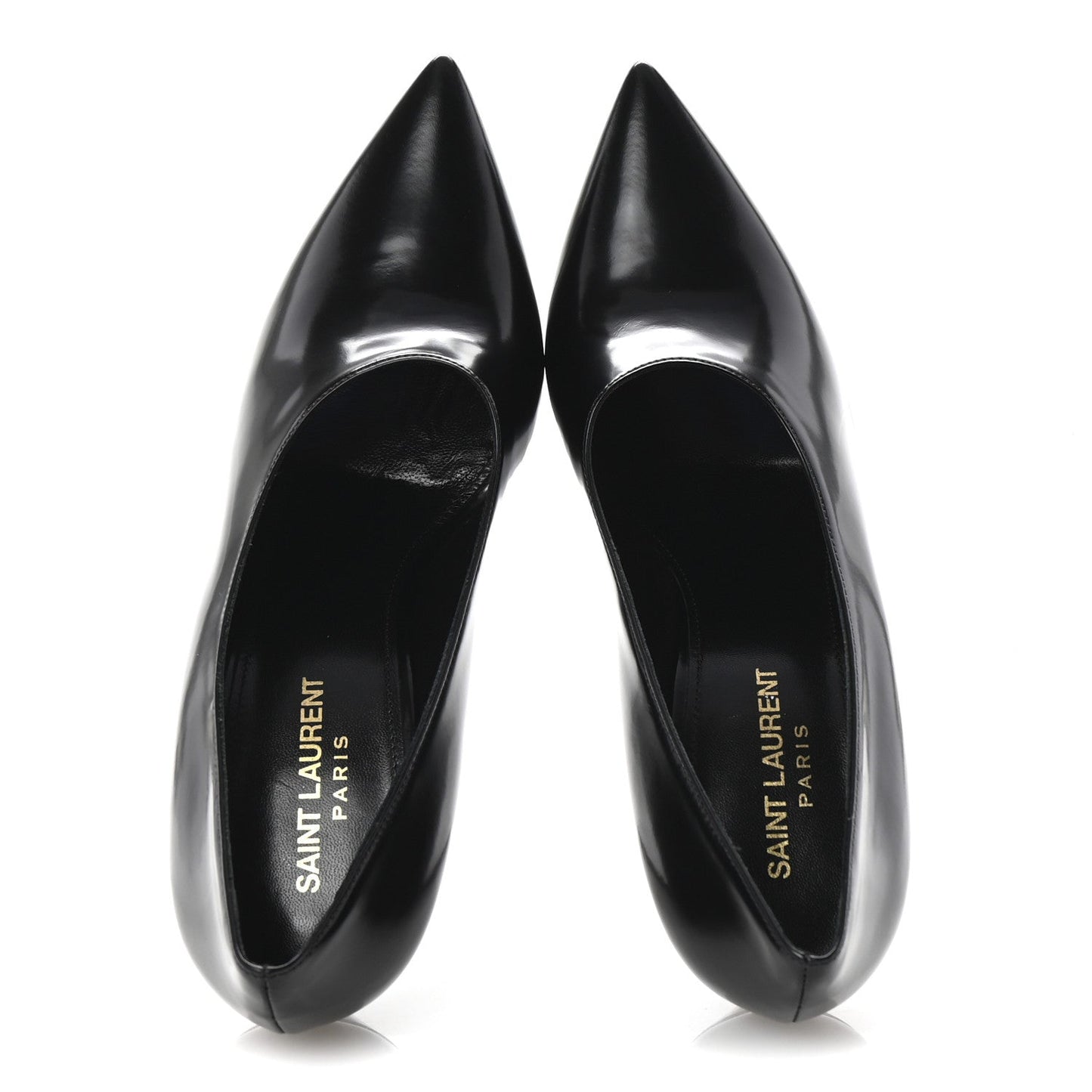 Saint Laurent Patent Calfskin Teddy High Vamp 105 Pumps 39 Black