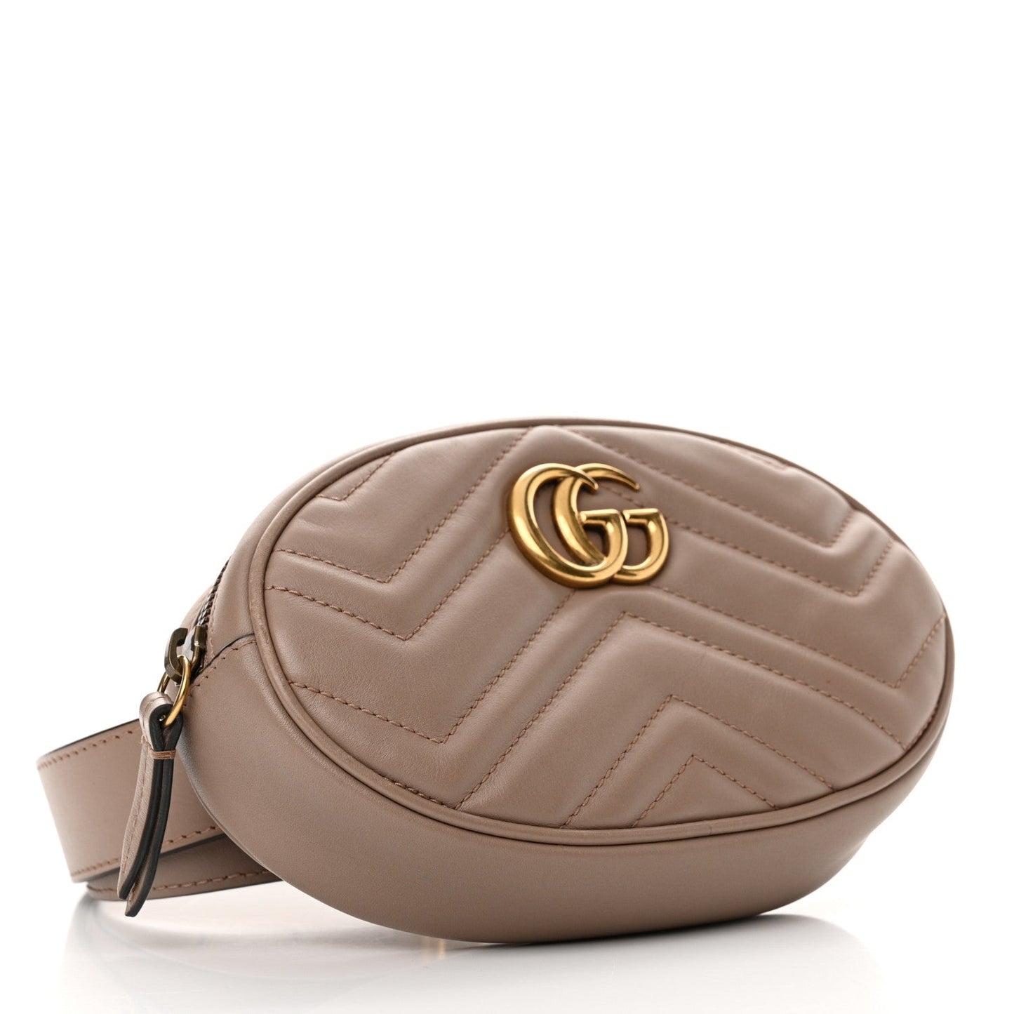 Gucci Calfskin Matelasse GG Marmont Belt Bag 85 34 Porcelain Rose