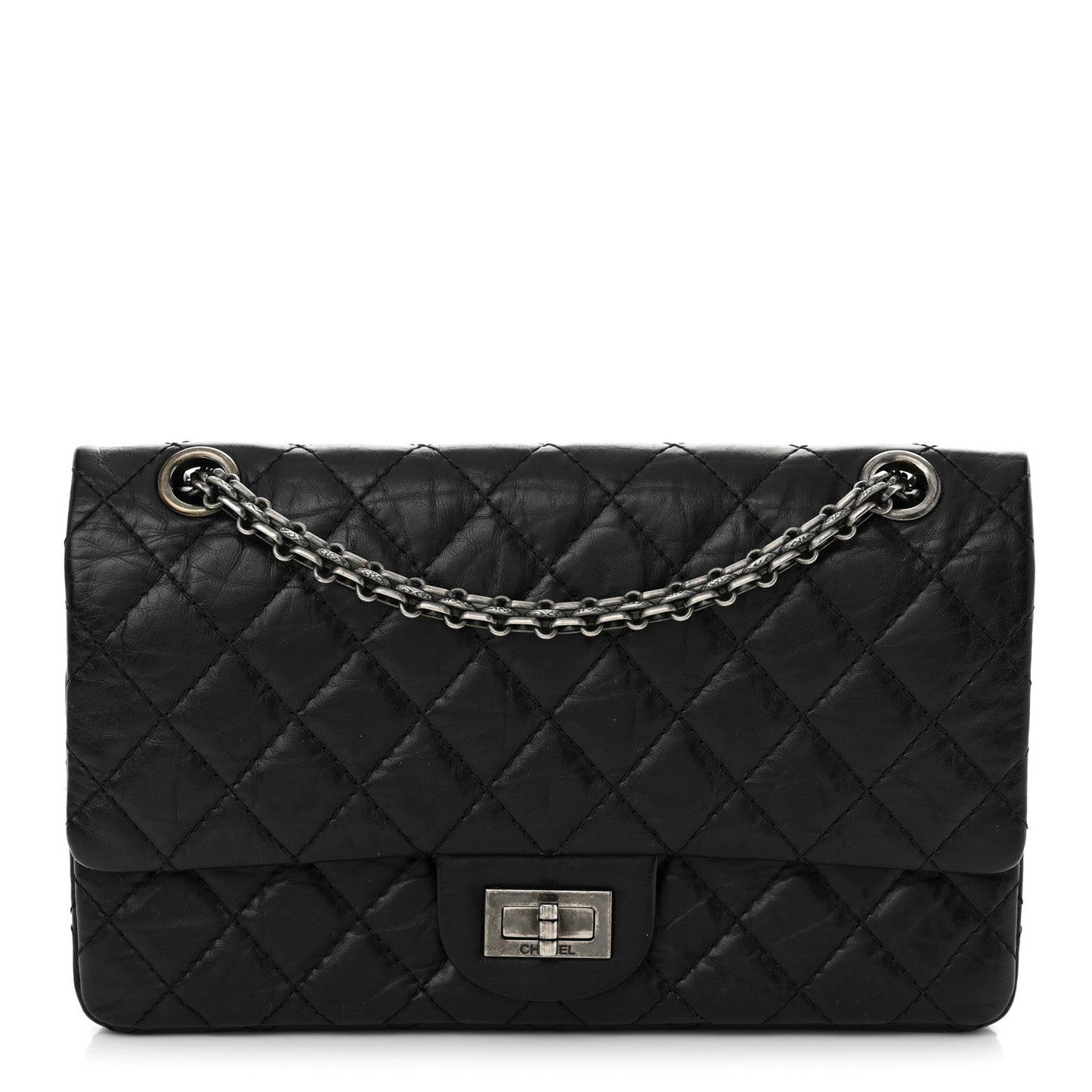 Chanel Aged Calfskin Quilted 2.55 Reissue 225 Flap Black