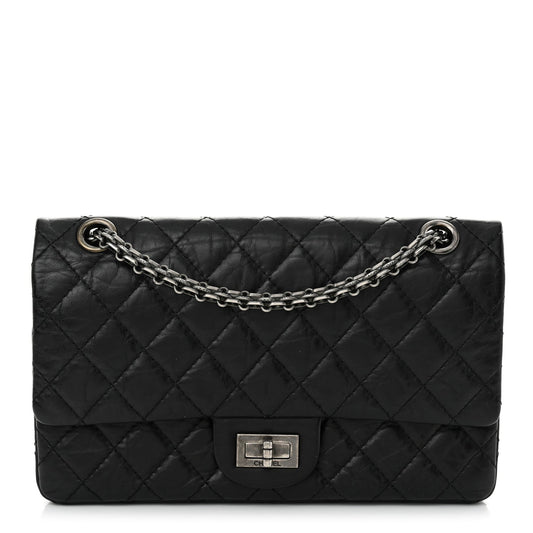 Chanel Aged Calfskin Quilted 2.55 Reissue 225 Flap Black