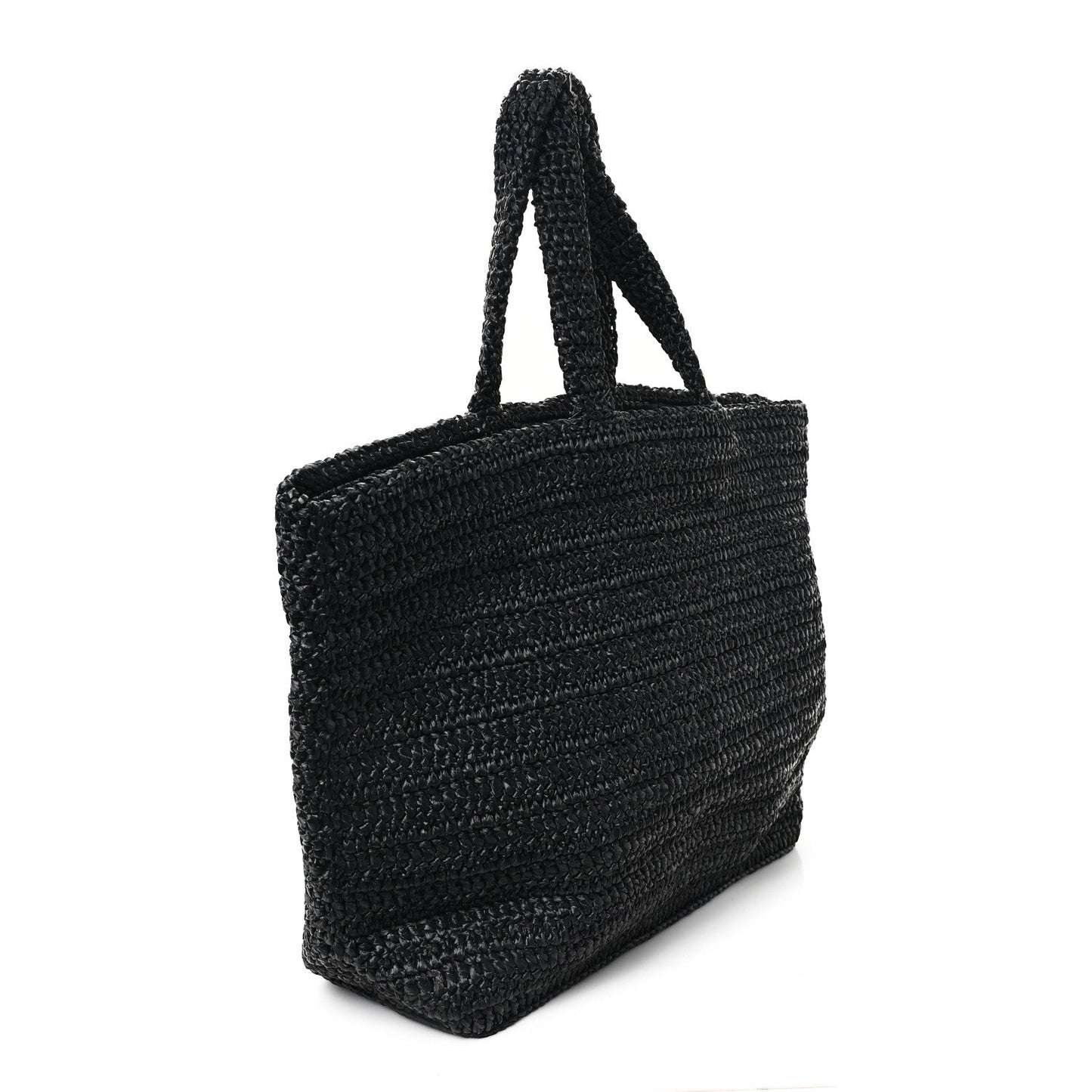 Saint Laurent Raffia Rive Gauche Tote Black