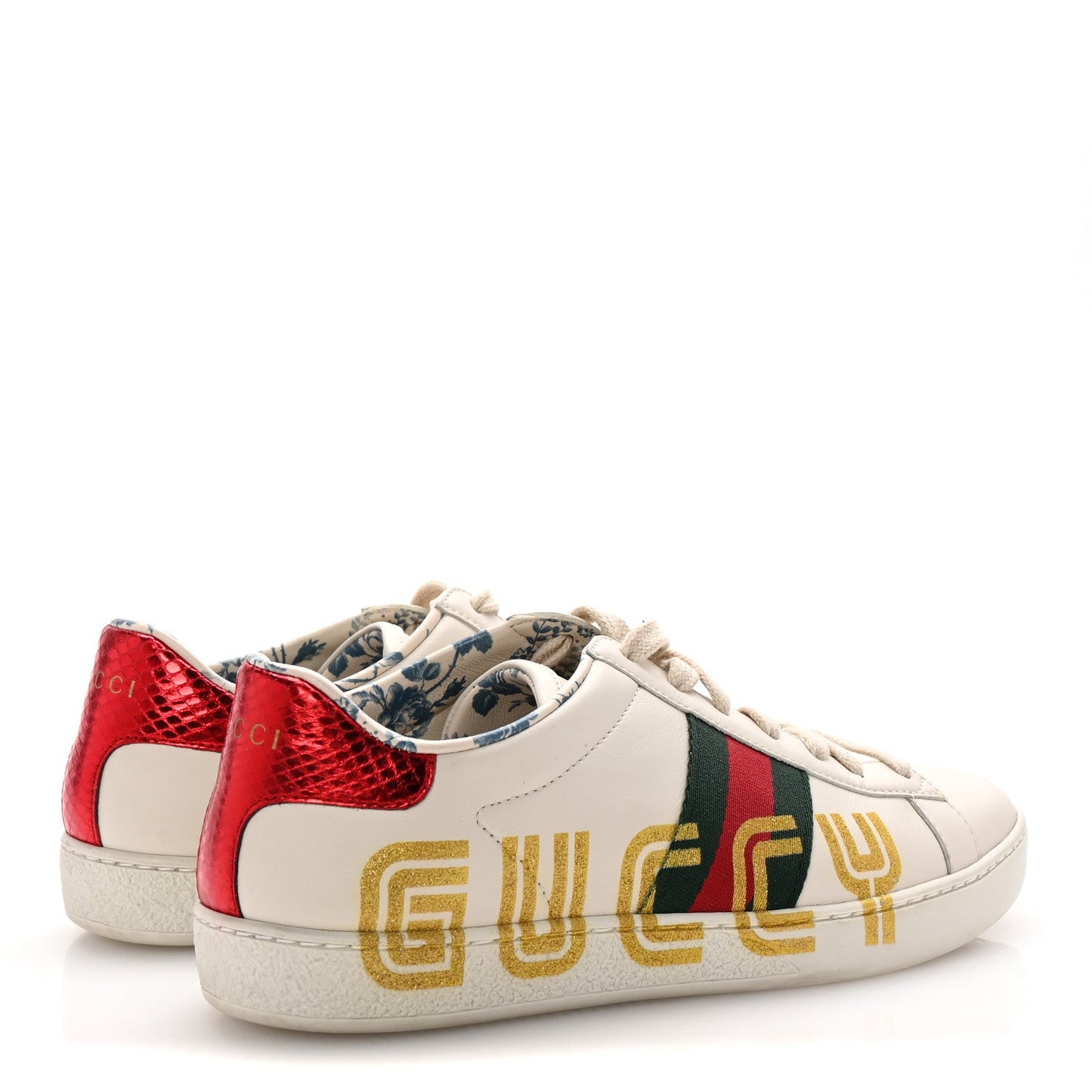 Gucci X SEGA Calfskin Ayers Web Guccy Womens Ace Sneakers 37 White