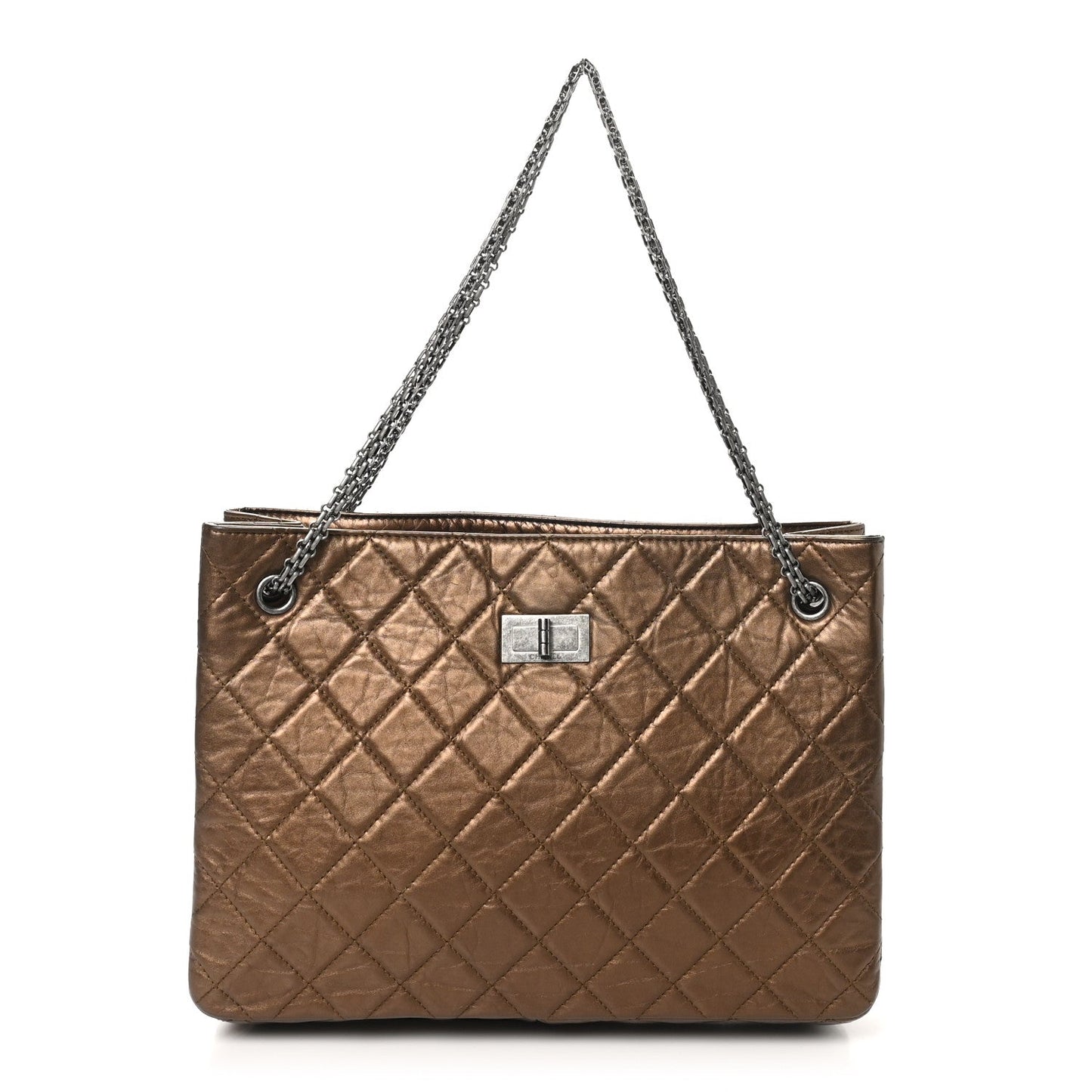 Chanel Aged Calfskin Reissue 2.55 Tote Bronze