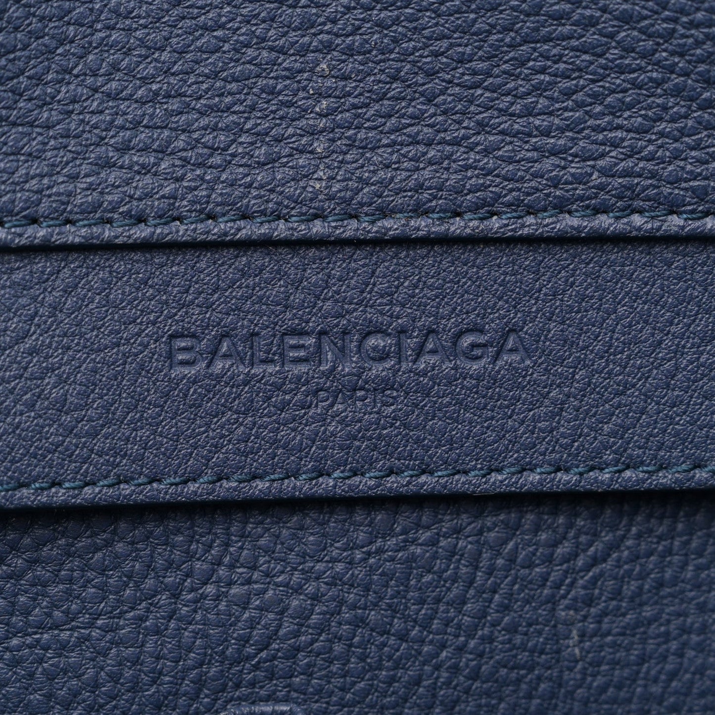 Balenciaga Grained Calfskin Gold Metallic Edge Hardware Papier Small A4 Tote Bleu