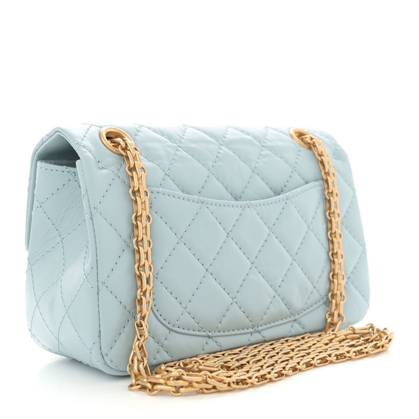 Chanel Aged Calfskin Quilted 2.55 Reissue Mini Flap Light Blue