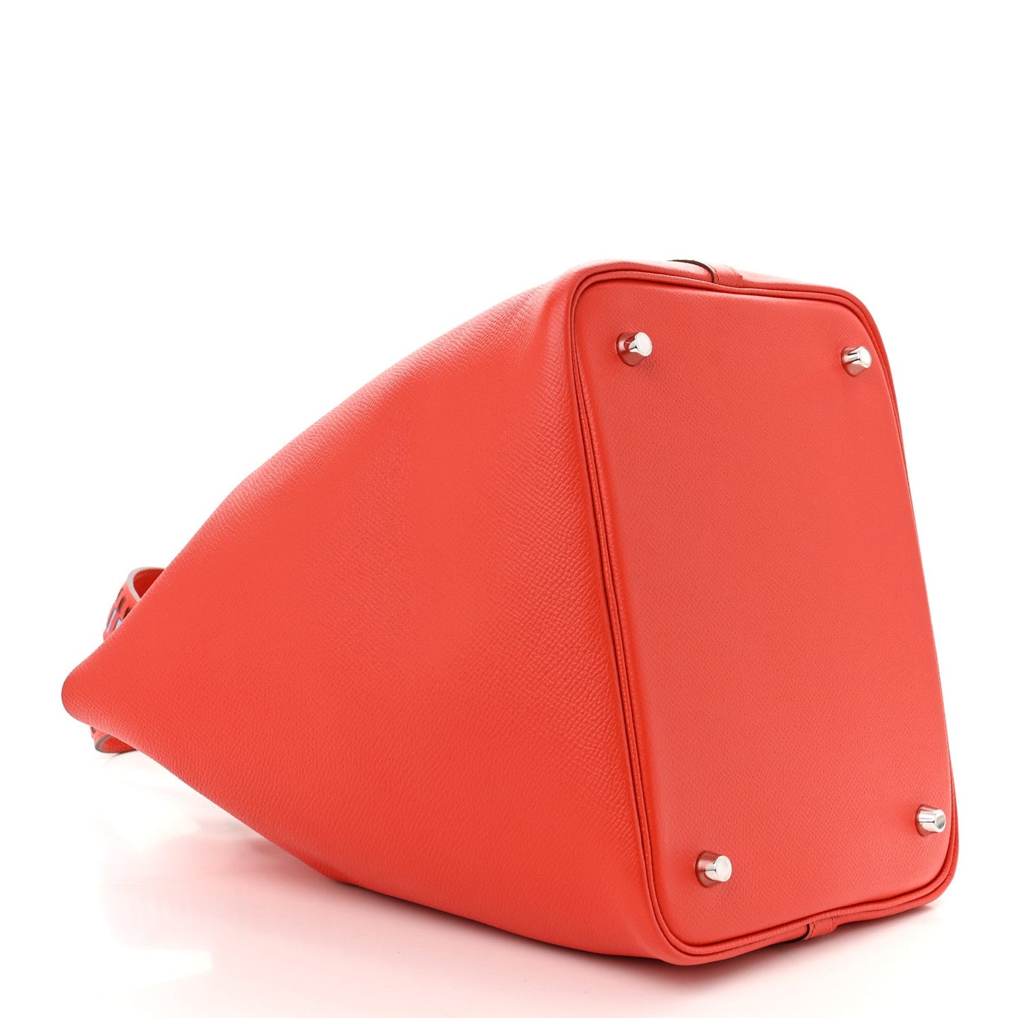 Hermes Epsom Tressage De Cuir Picotin Lock 22 MM Rouge Coeur Bleu du Nord Rouge H