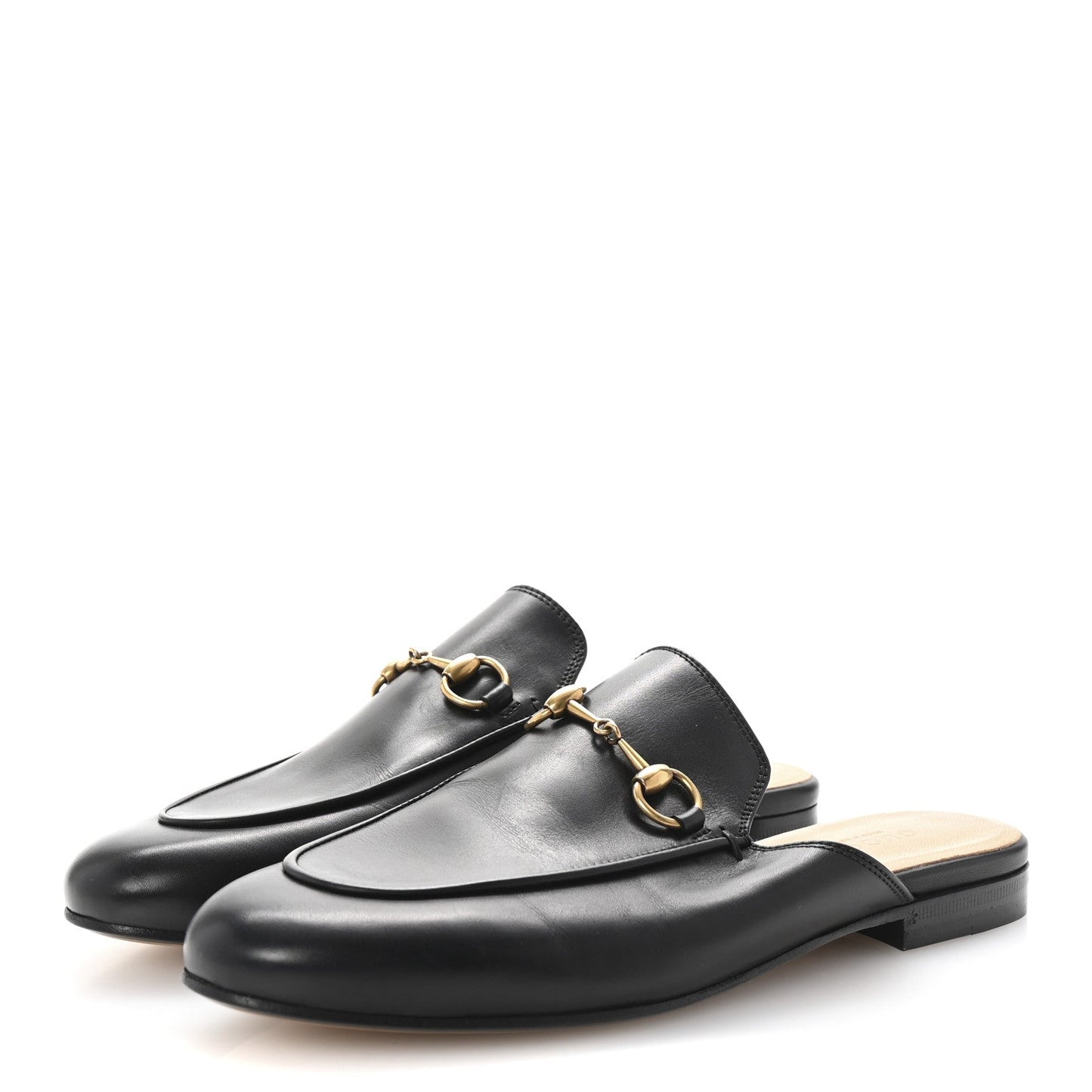 Gucci Calfskin Womens Princetown Slippers 37 Black