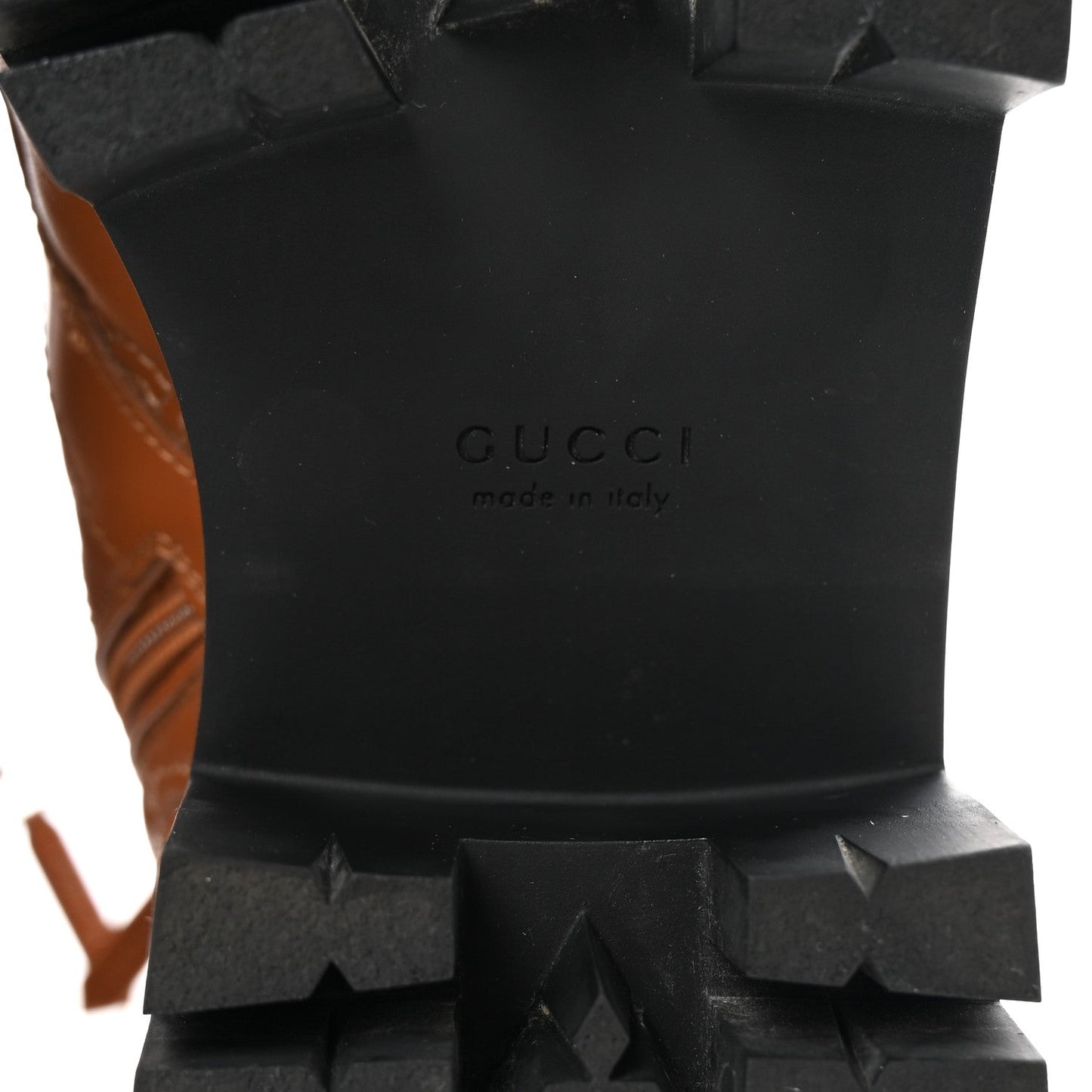Gucci Cordovan Lux Nappa GG Matelasse Lace Up 60mm Combat Boots 37.5 Dark Hazel Brown