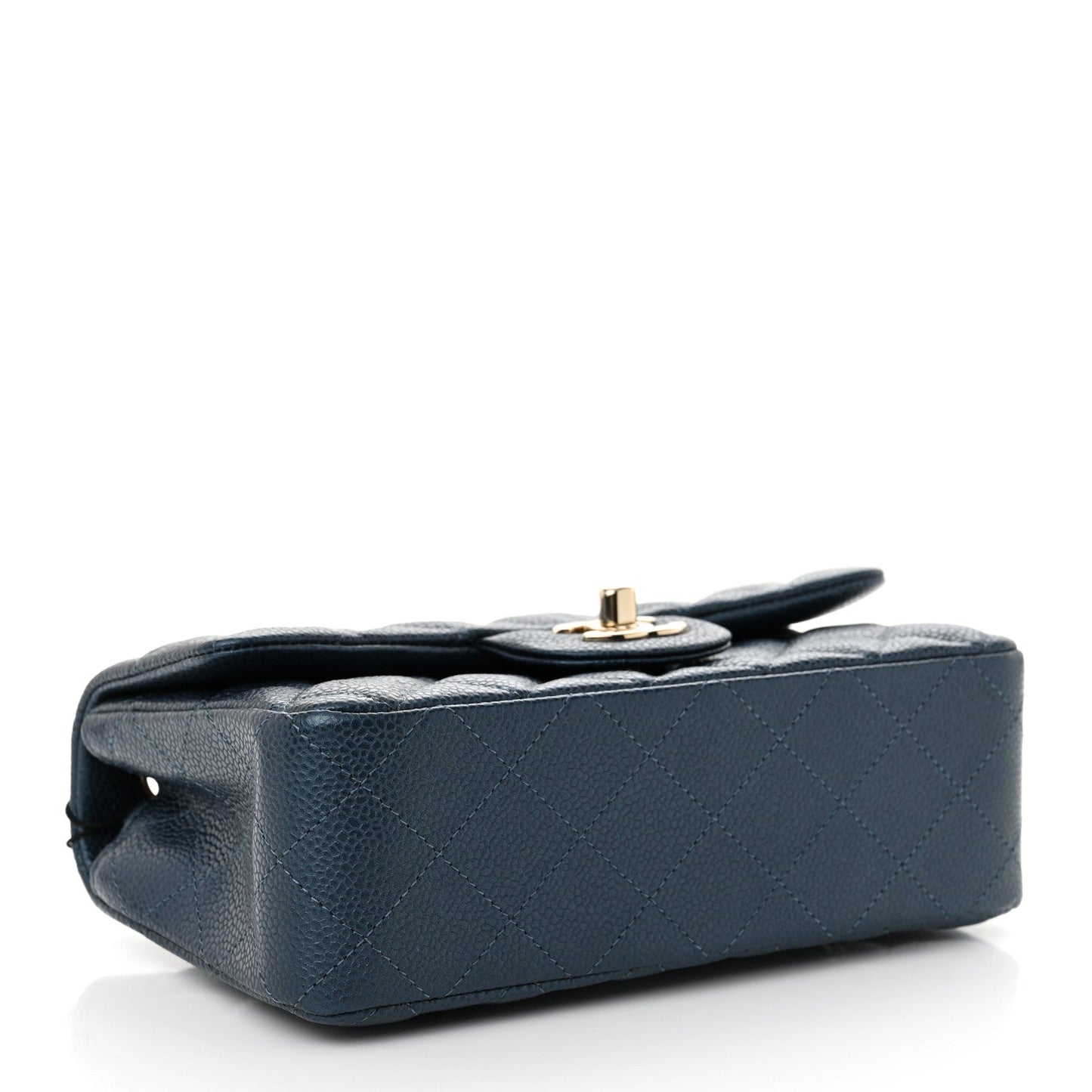 Chanel Iridescent Caviar Quilted Mini Rectangular Flap Dark Blue