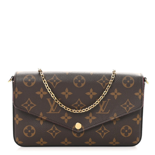 Louis Vuitton Monogram Pochette Felicie Chain Wallet Fuchsia