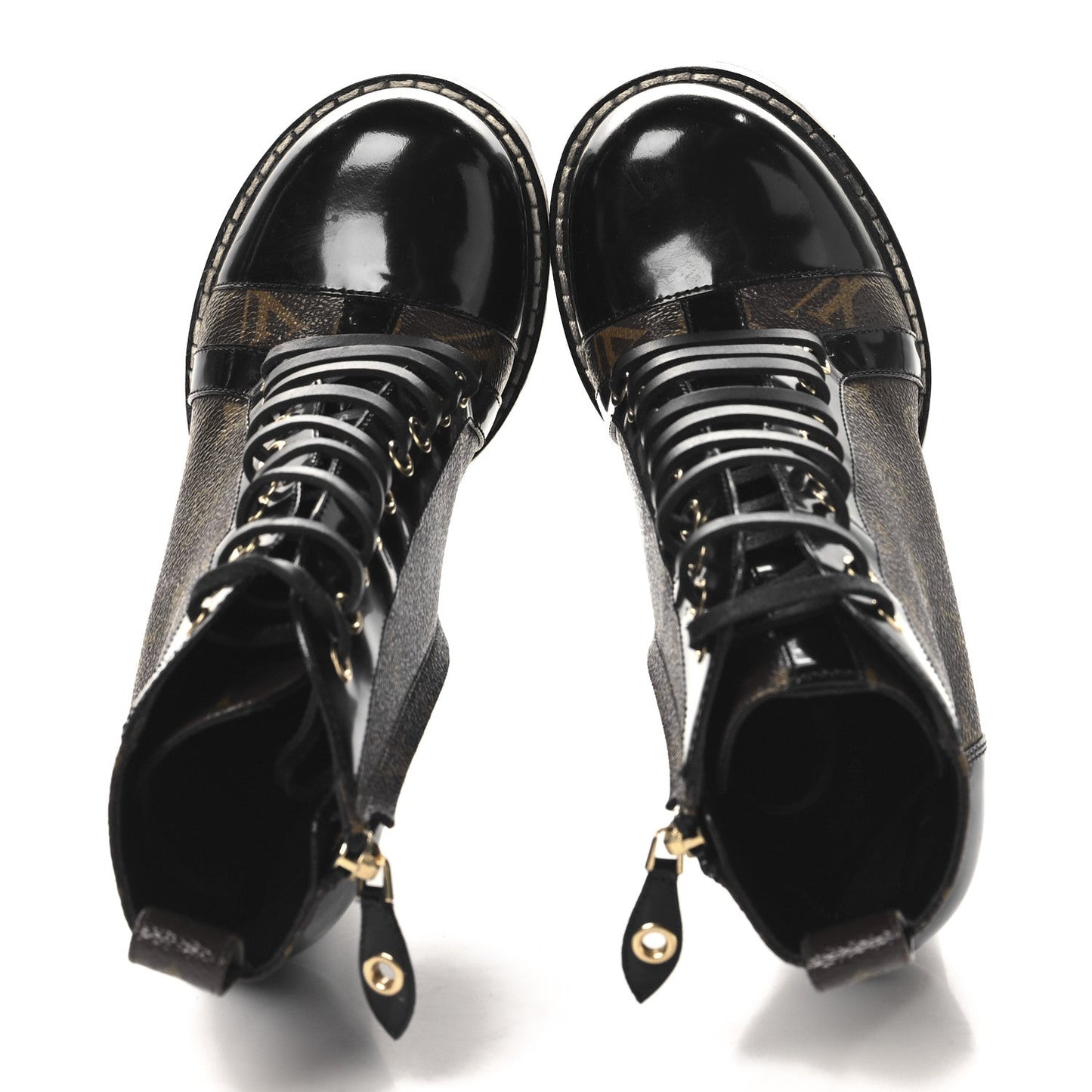 Louis Vuitton Patent Calfskin Monogram Star Trail Ankle Boots 37 Black
