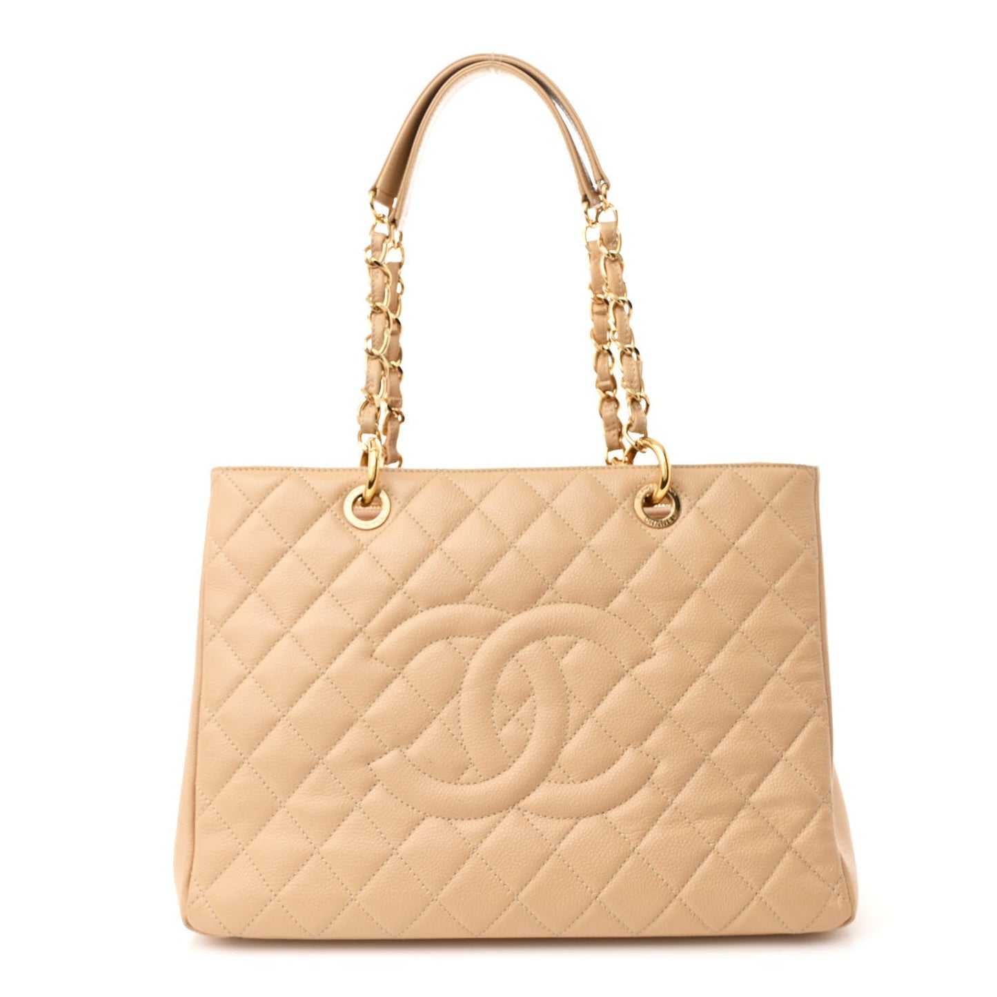 Chanel Caviar Quilted Grand Shopping Tote GST Beige Clair