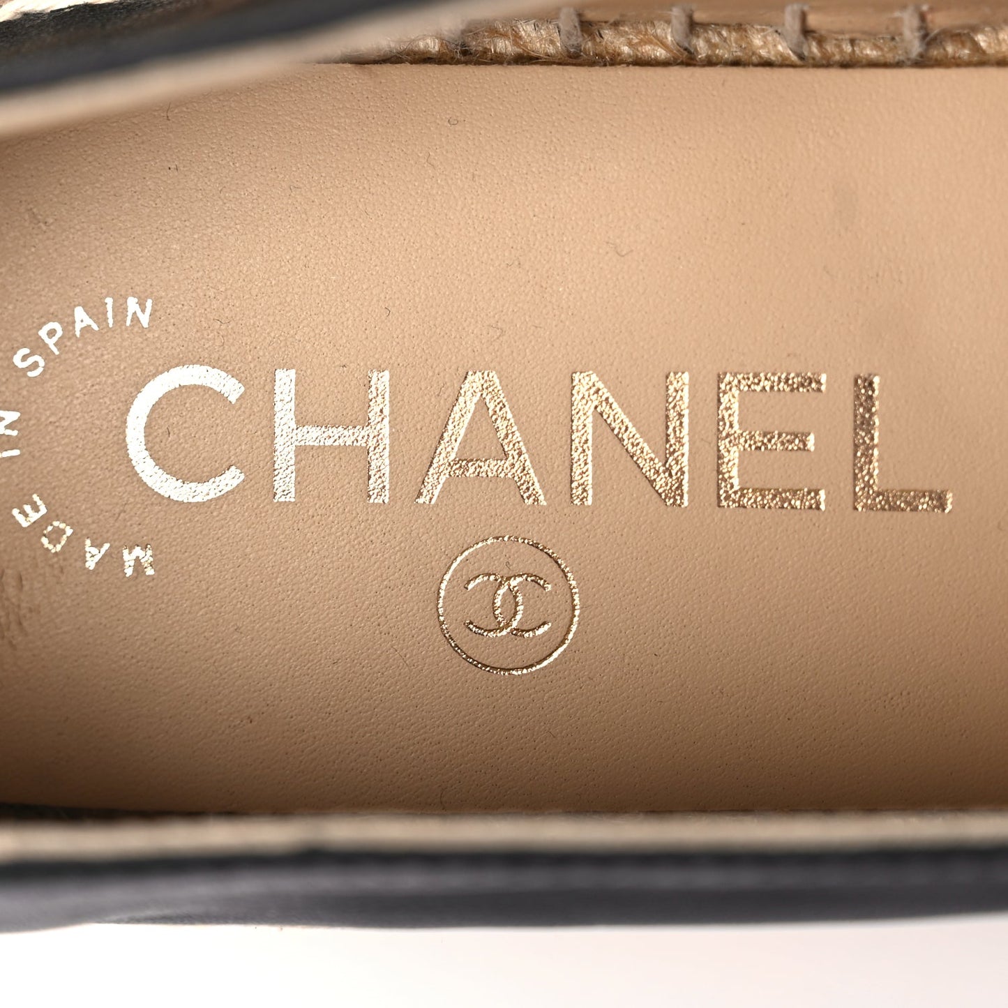 Chanel Calfskin Chain CC Espadrilles 40 Black