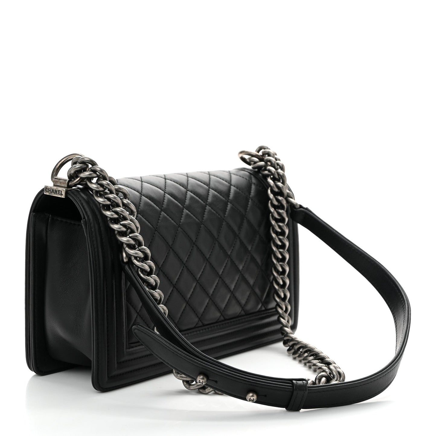 Chanel Lambskin Quilted Medium Boy Flap Black