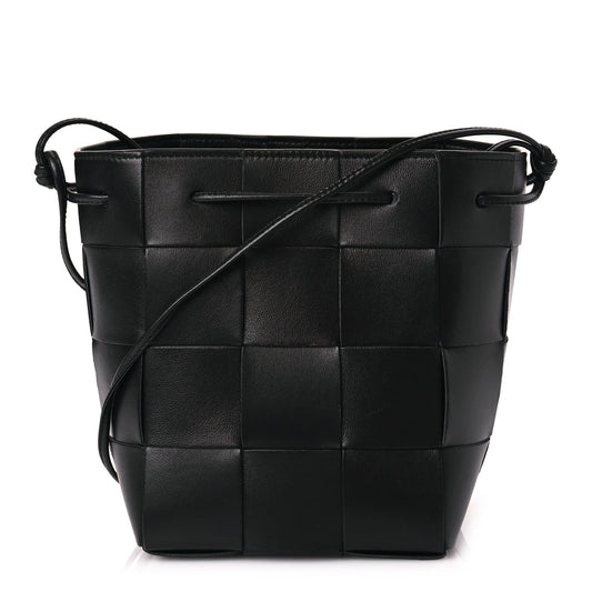 Bottega Veneta Nappa Maxi Intrecciato Cassette Bucket Bag Black