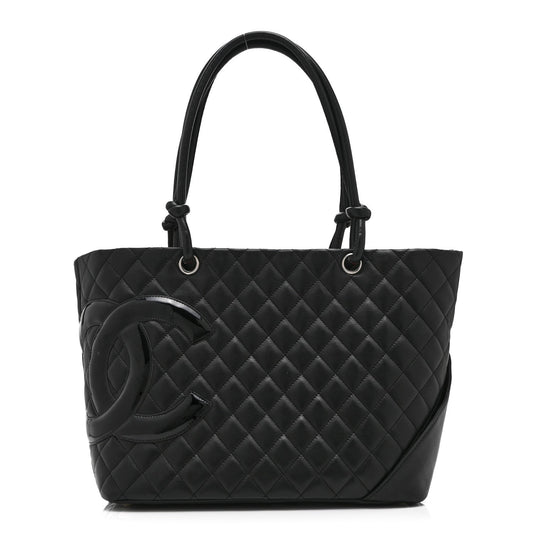 Chanel Calfskin Quilted Large Cambon Tote Black