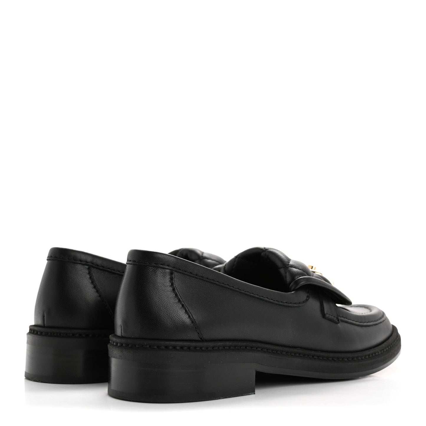 Chanel Lambskin Quilted CC TurnLock Loafers 36 Black