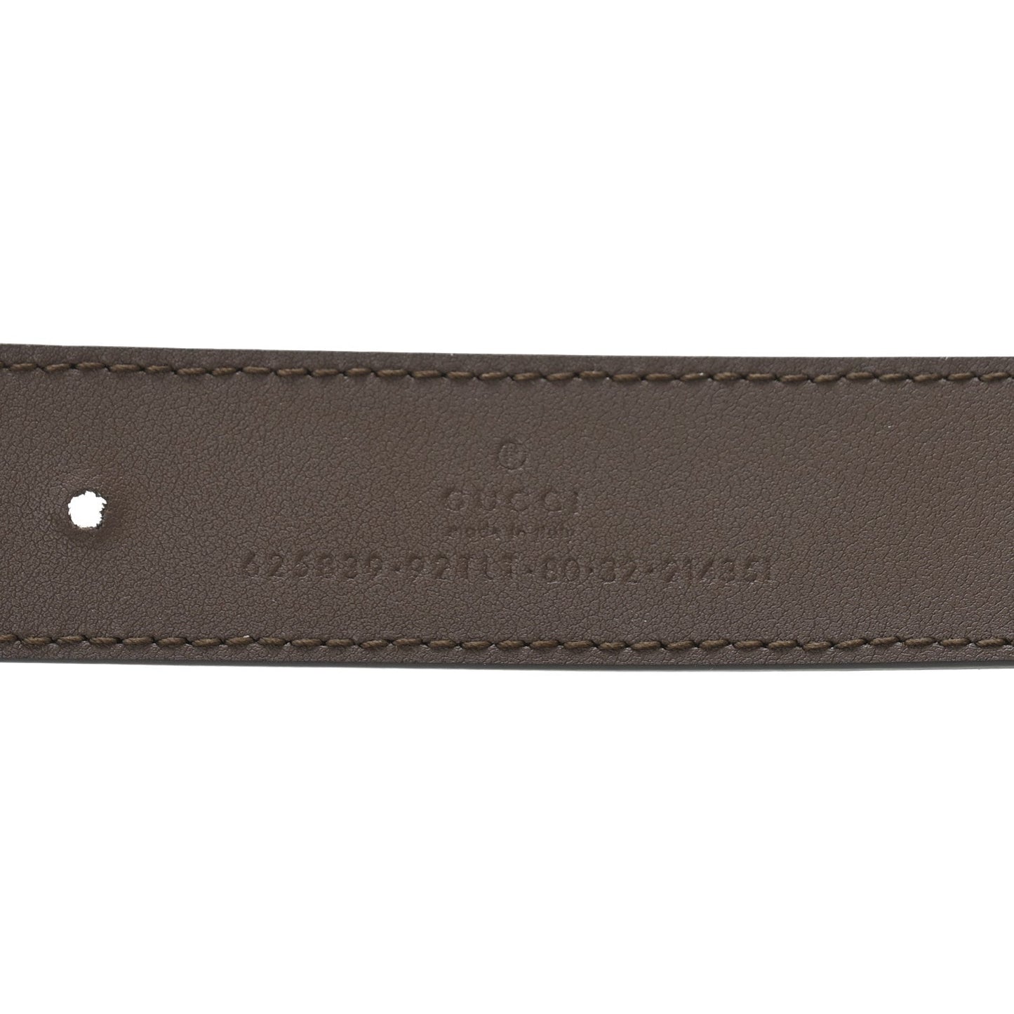 Gucci GG Supreme Monogram Matte Plutone Calfskin Double G 30mm Belt 80 32 Beige Ebony New Acero