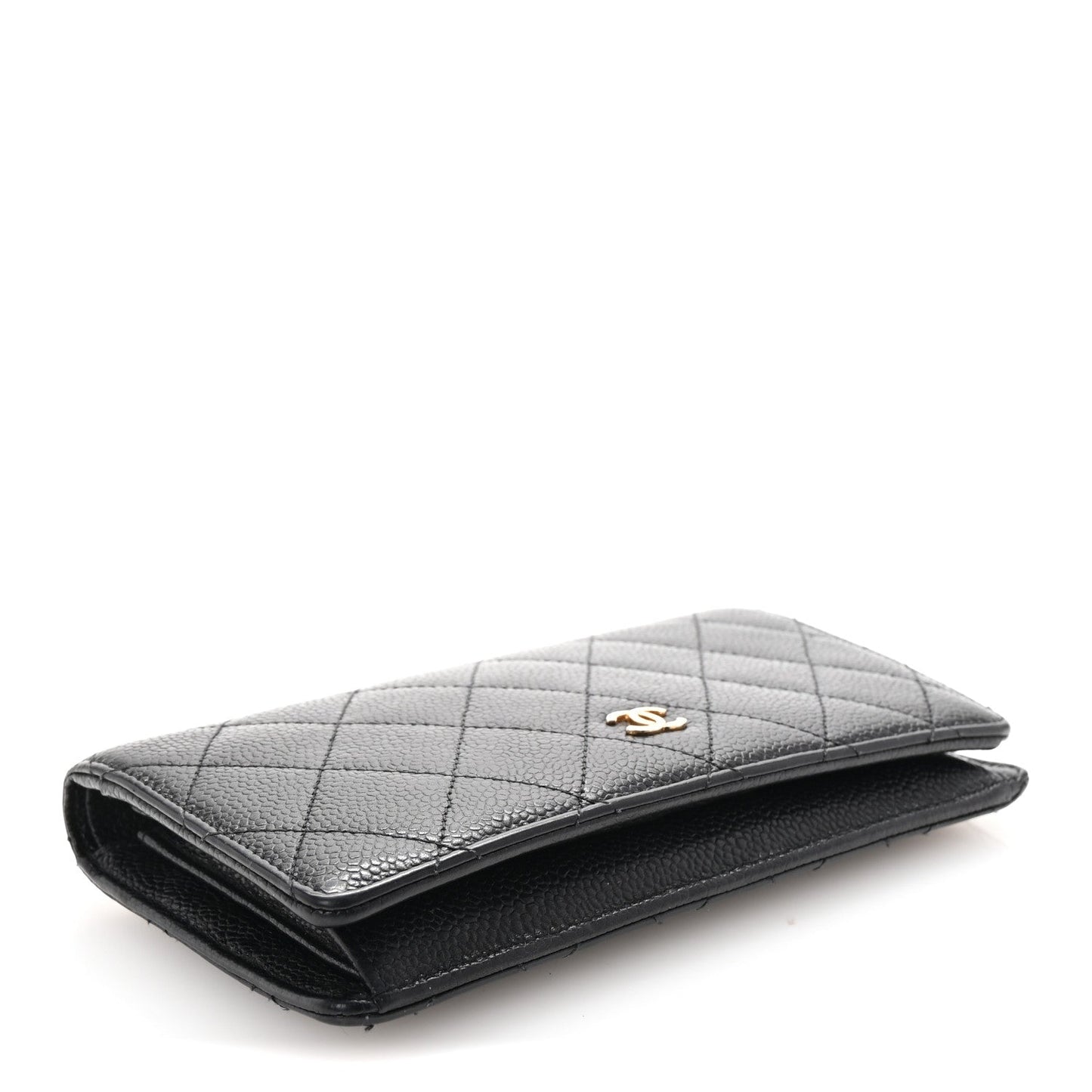 Chanel Caviar Quilted Yen Wallet Black