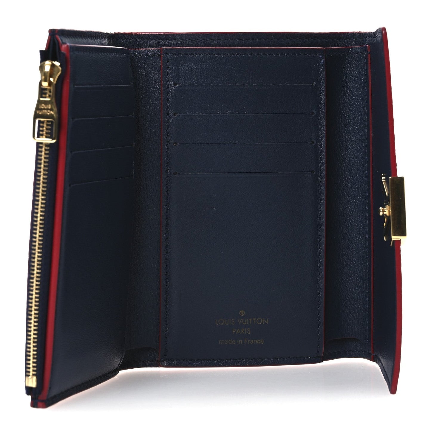 Louis Vuitton Taurillon Capucines Compact Wallet Marine Rouge