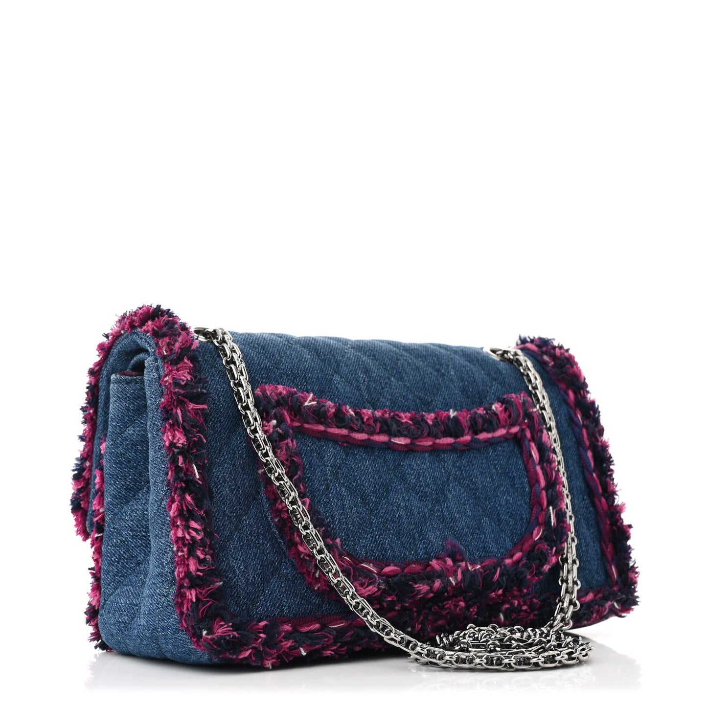 Chanel Denim Tweed 2.55 Reissue 225 Flap Blue Dark Pink