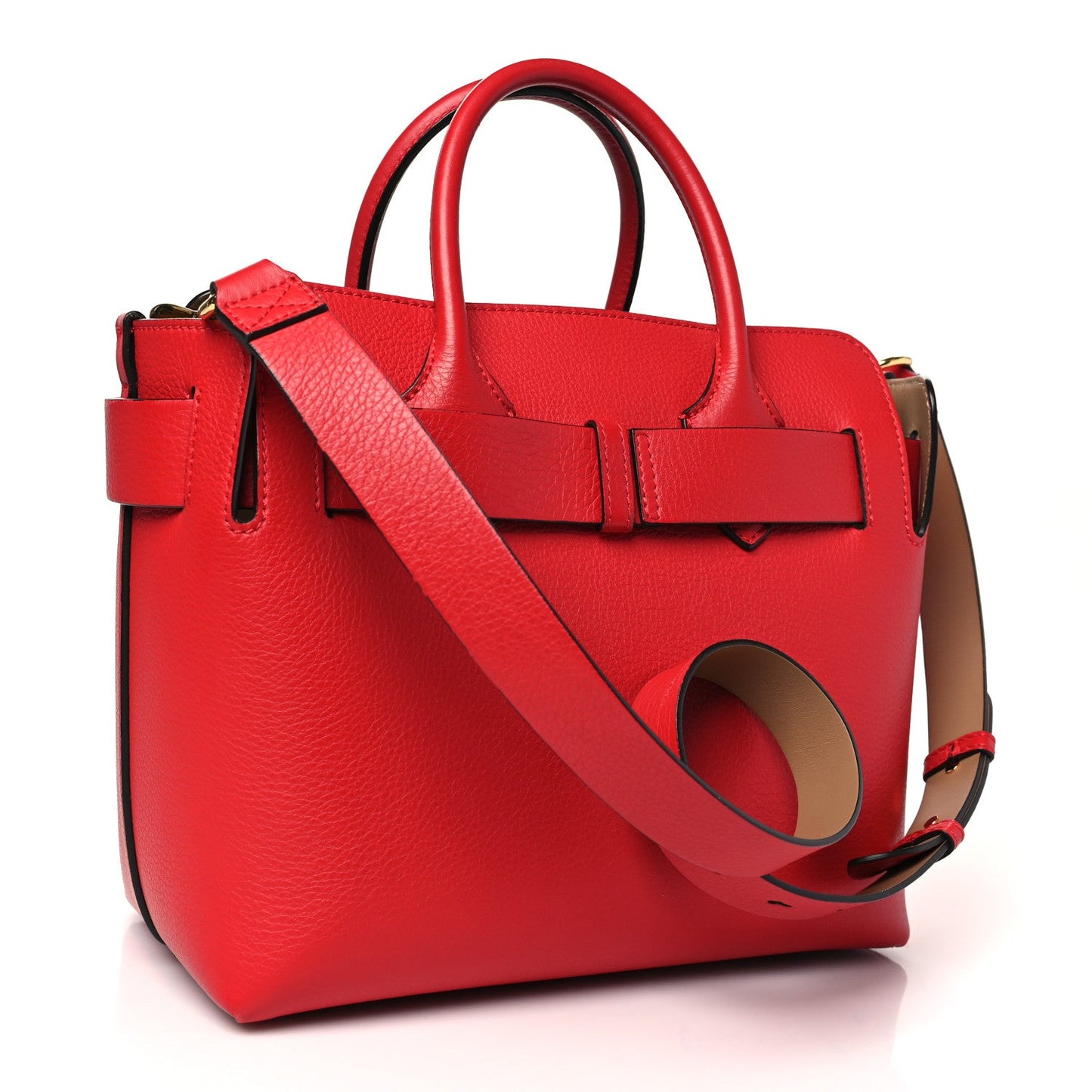 Burberry Soft Grain Calfskin Small Belt Bag Marais Bright Military Red