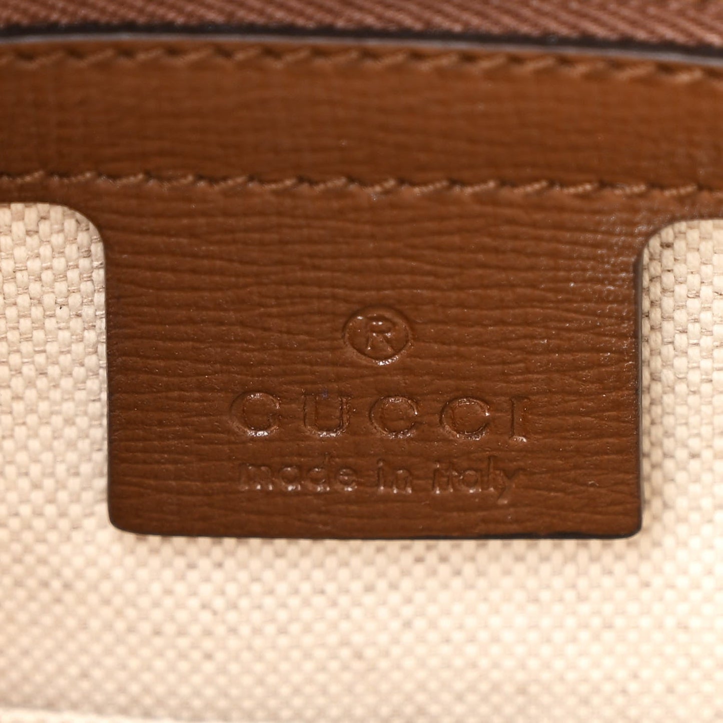 Gucci GG Supreme Monogram Azalea Calfskin Boutique Horsebit 1955 Top Handle Bag Beige Ebony Brown Sugar