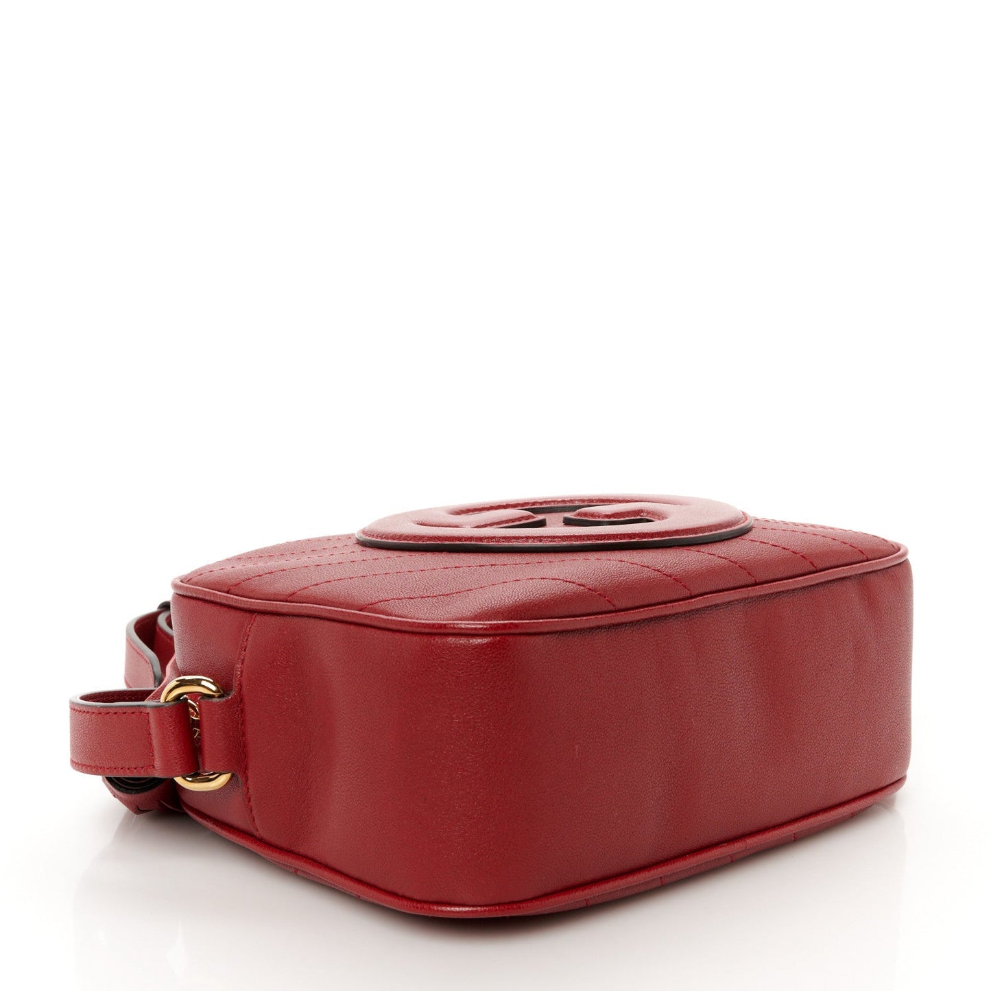 Gucci Sakai Be Green Calfskin Diagonal Stitched Small Blondie Shoulder Bag Rosso