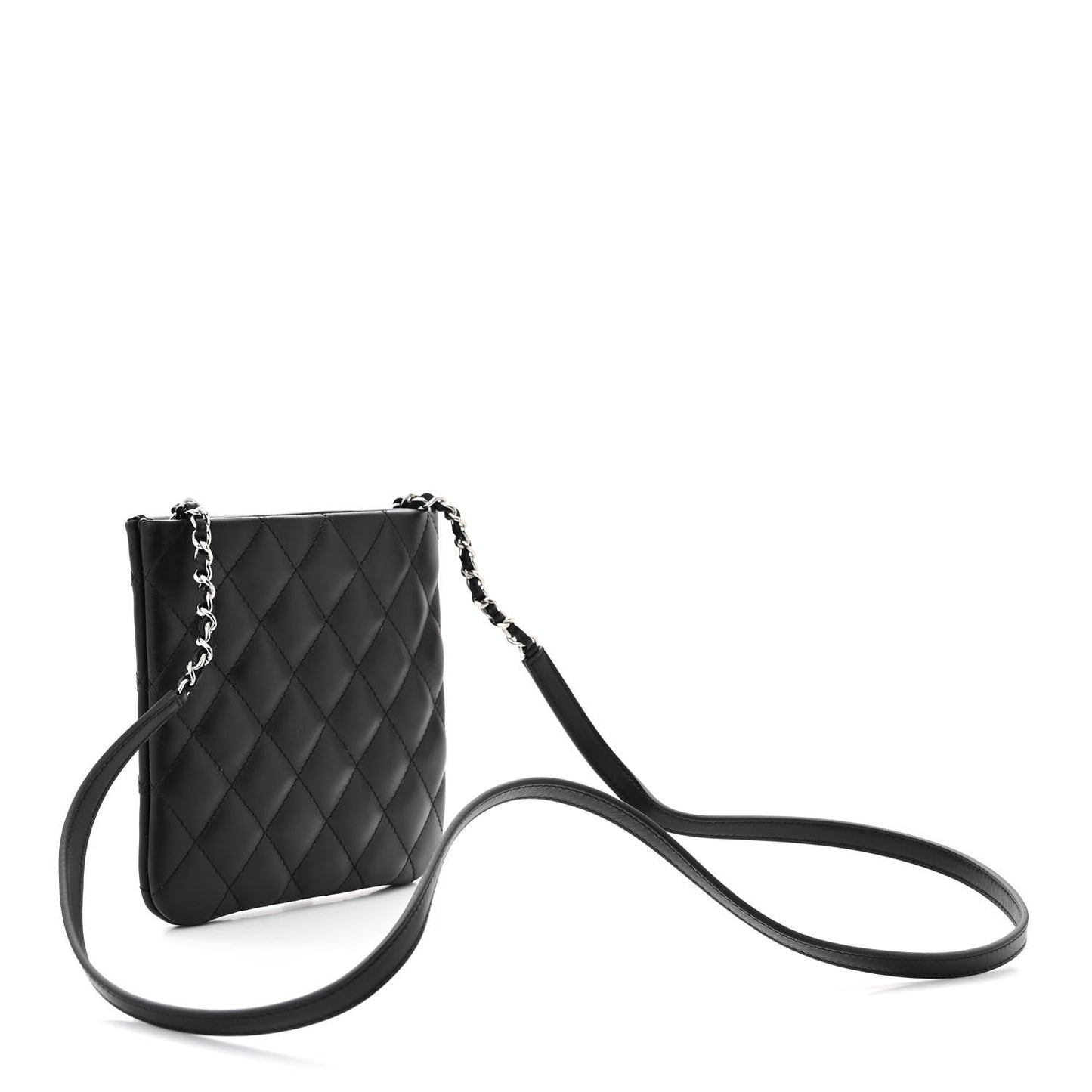 Chanel Lambskin Quilted Crossbody Bag Black