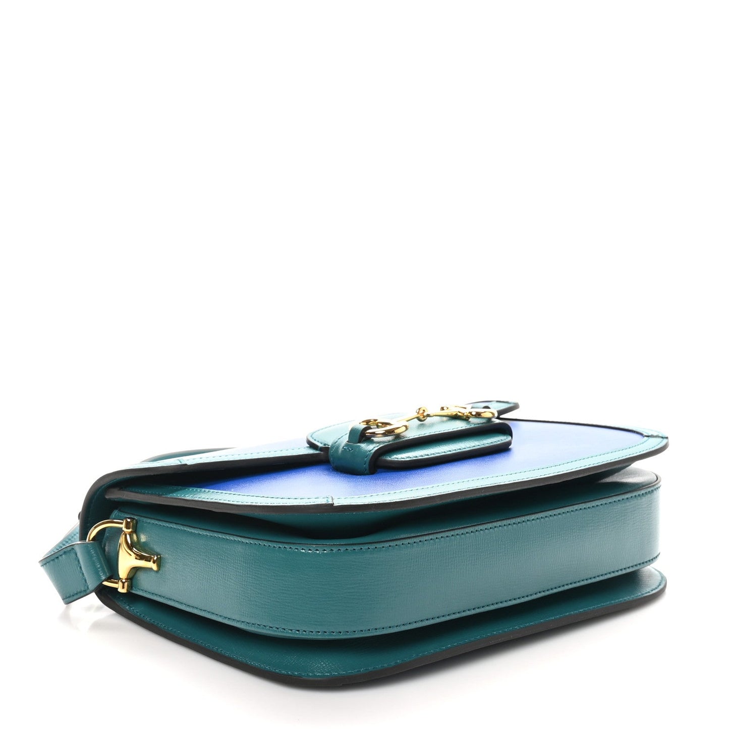 Gucci Azalea Calfskin Horsebit 1955 Shoulder Bag Imperial Blue Pavone