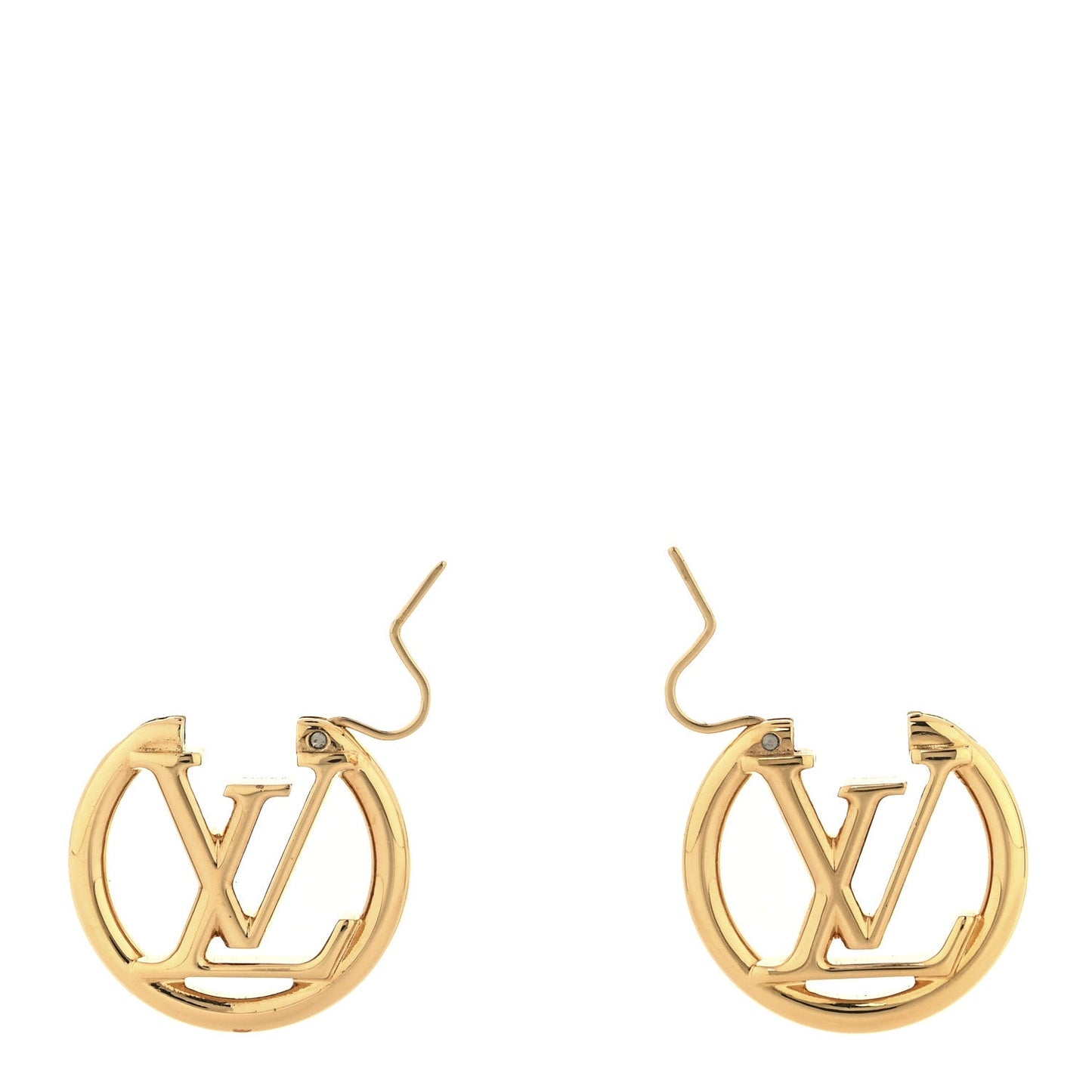 Louis Vuitton Metal Small Louise Hoop Earrings Gold