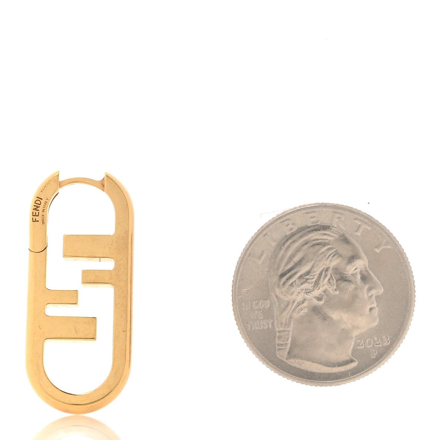 Fendi Metal FF O'Lock Single Earring Gold