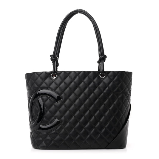 Chanel Calfskin Quilted Large Cambon Tote Black