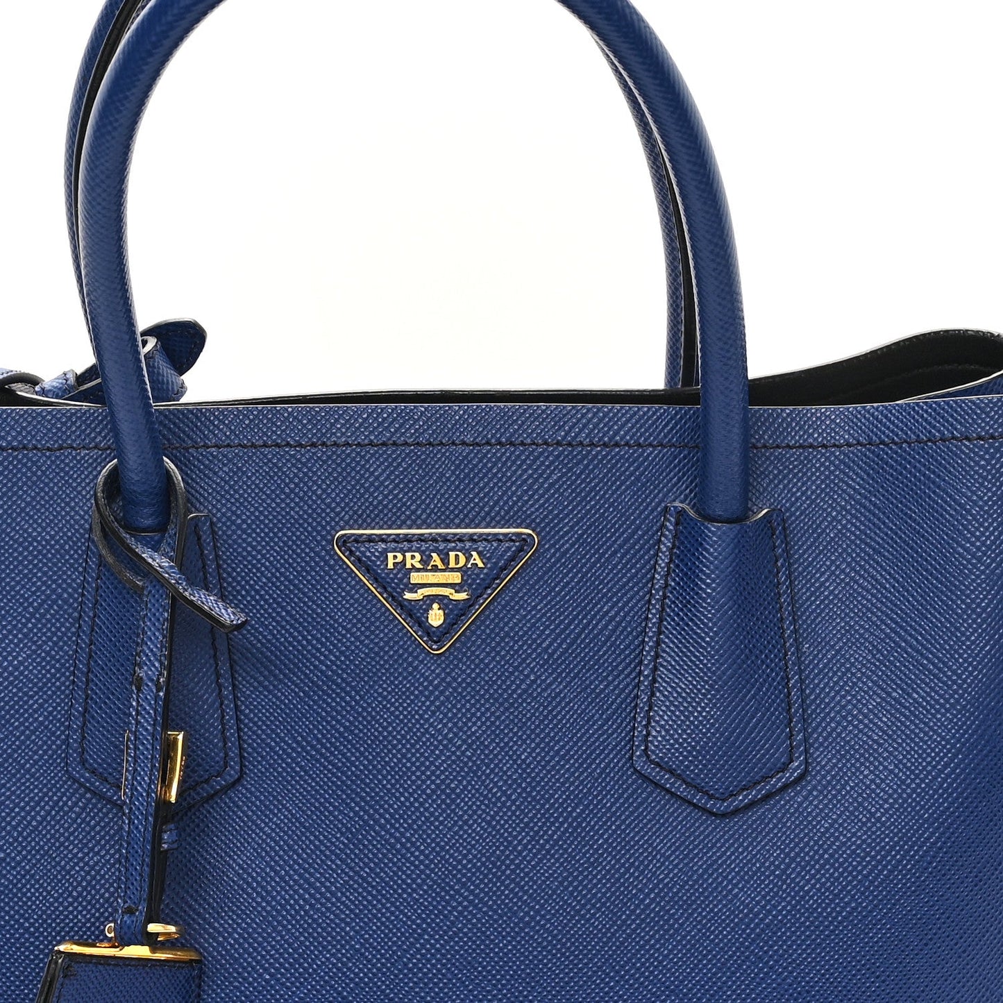 Prada Saffiano Cuir Small Double Bag Inchiostro