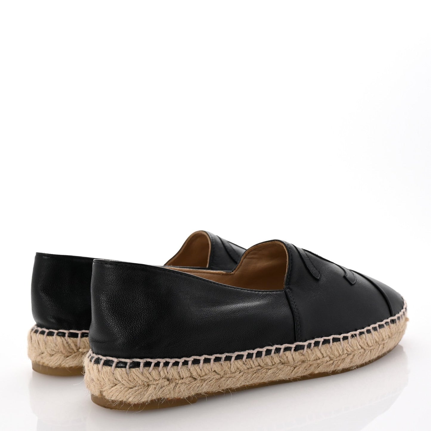 Chanel Lambskin CC Espadrilles 39 Black