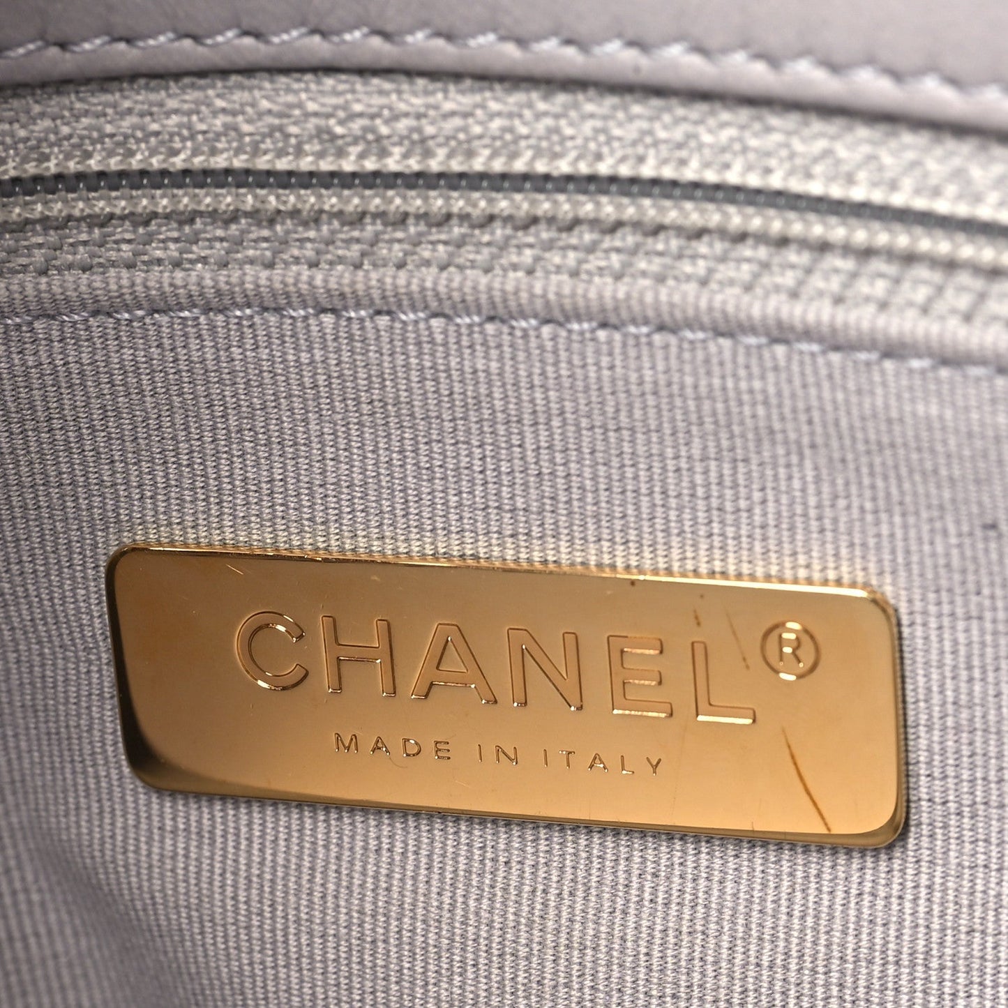Chanel Lambskin Quilted 19 Shopping Bag Grey