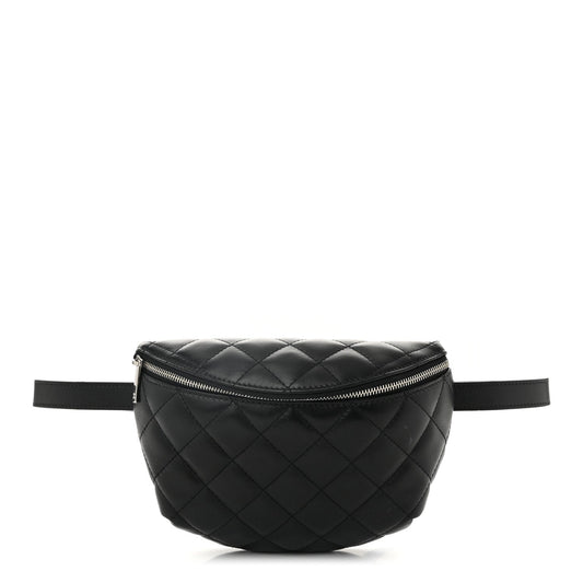 Chanel Calfskin Quilted Waist Belt Bag Black