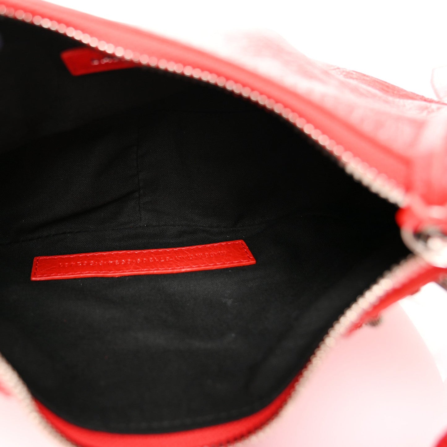 Balenciaga Agneau Arena Le Cagole Shoulder Bag XS Tomato Red