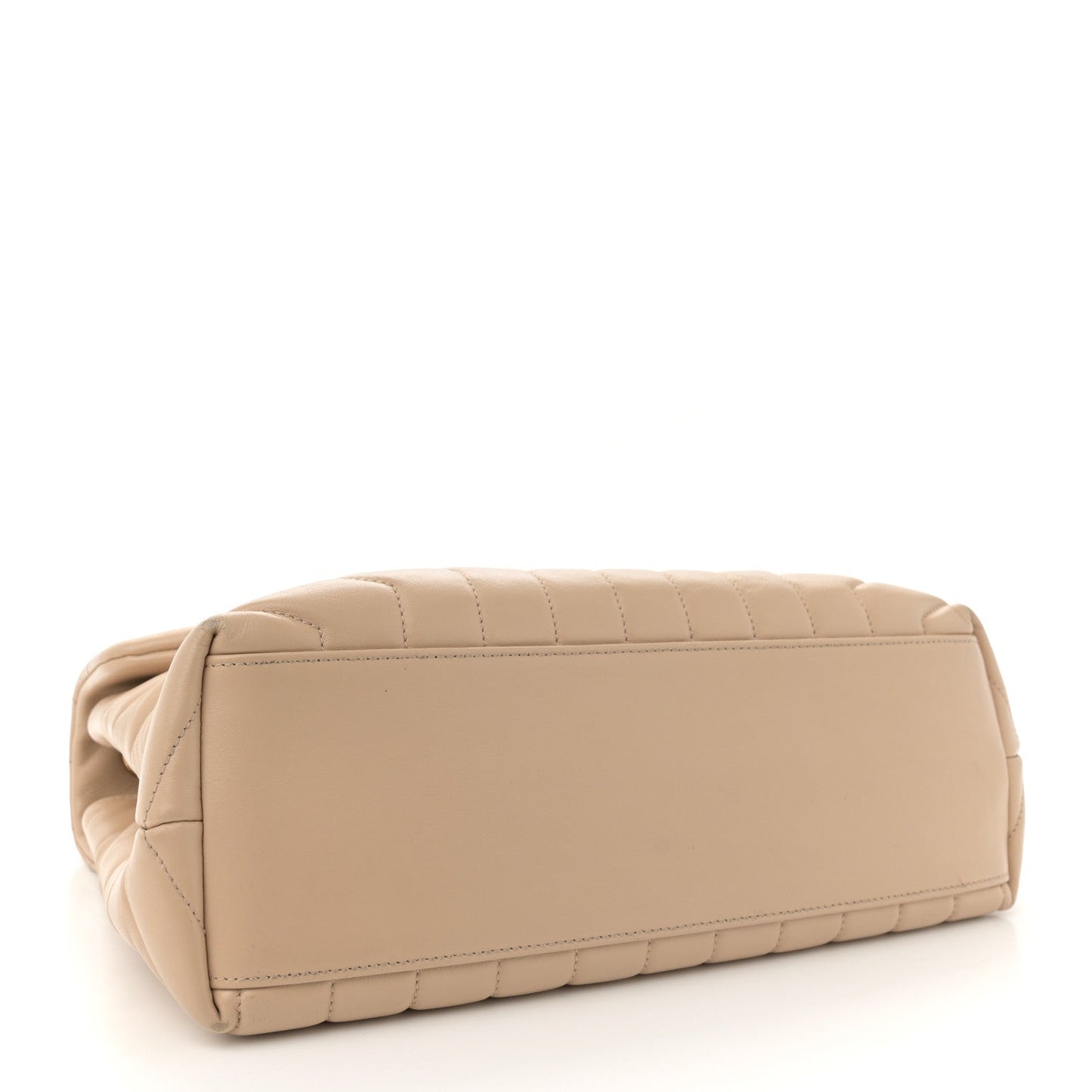 Saint Laurent Calfskin Y Quilted Monogram Medium Loulou Chain Satchel Dark Beige