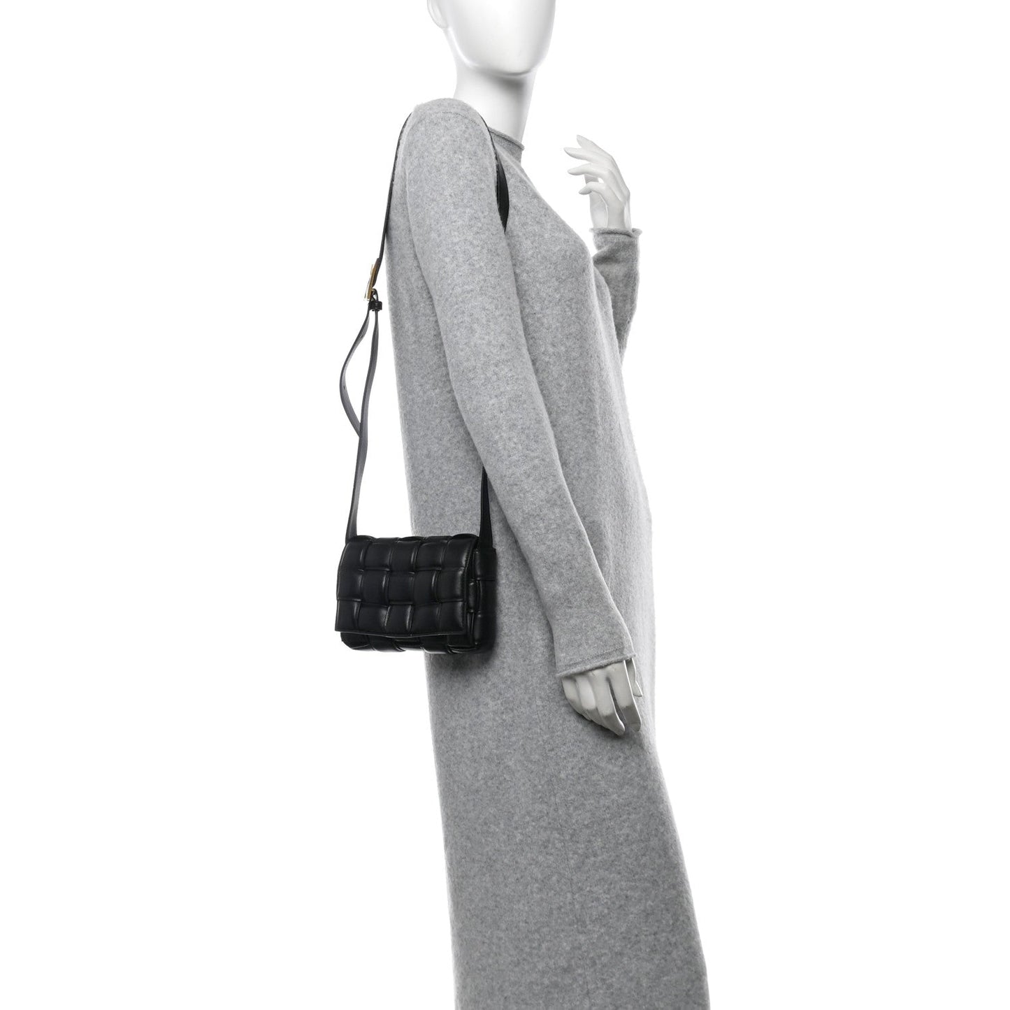 Bottega Veneta Nappa Maxi Intreccio Small Padded Cassette Crossbody Bag Black