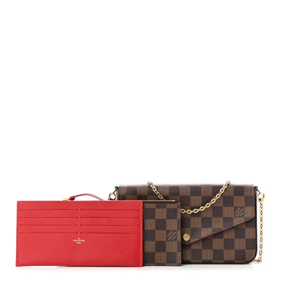 Louis Vuitton Damier Ebene Pochette Felicie Chain Wallet