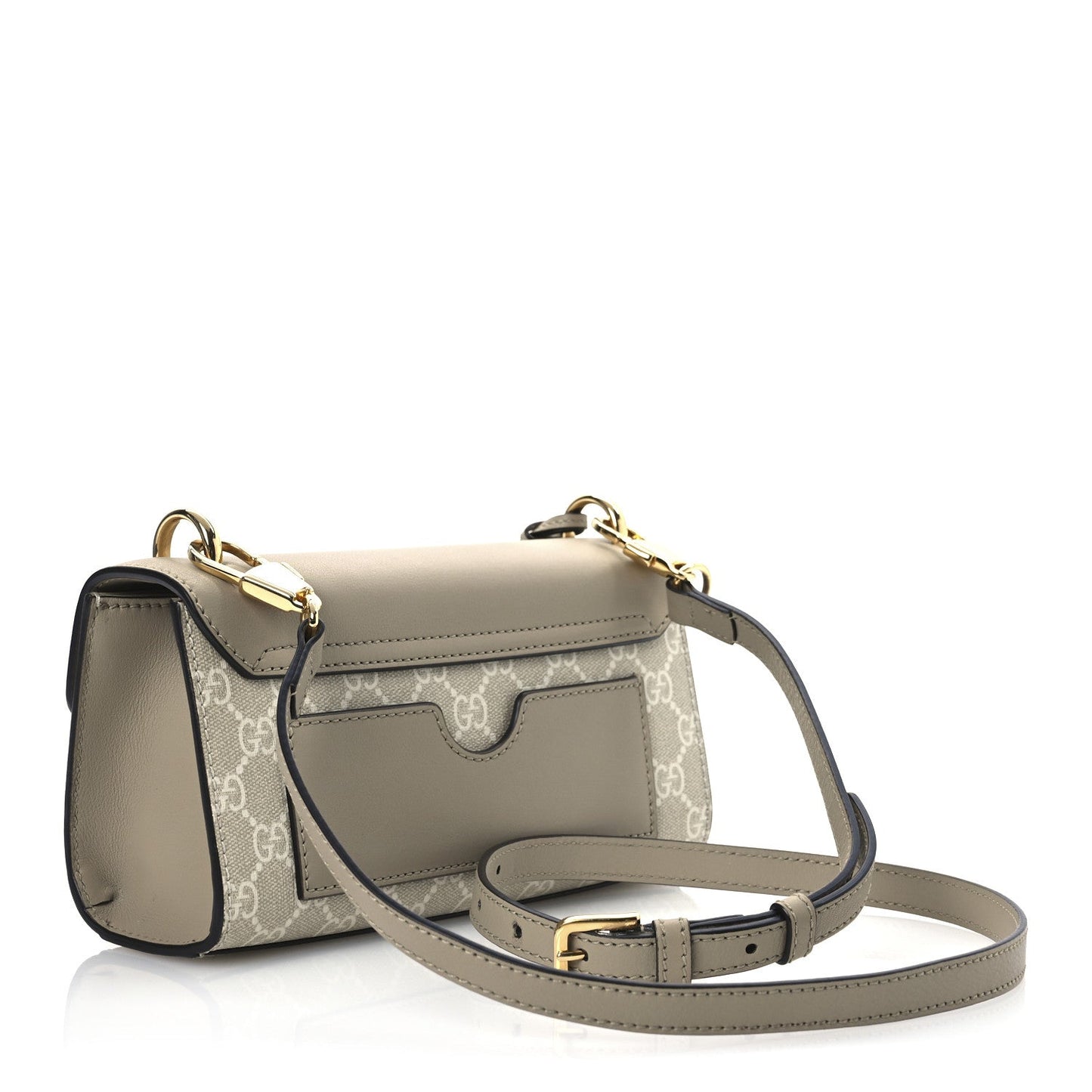 Gucci GG Supreme Monogram Calfskin Mini Padlock Shoulder Bag Beige Mystic White Oatmeal