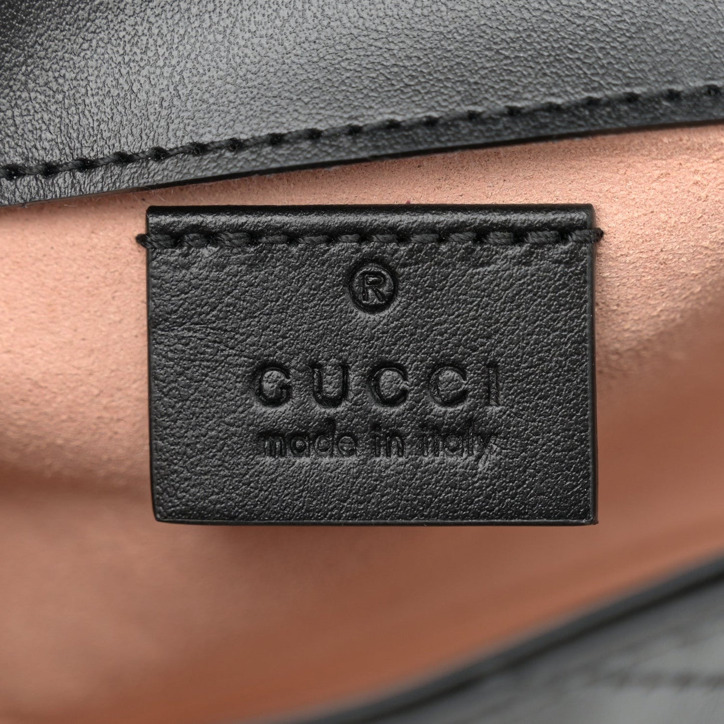 Gucci Calfskin Matelasse Super Mini GG Marmont Shoulder Bag Black