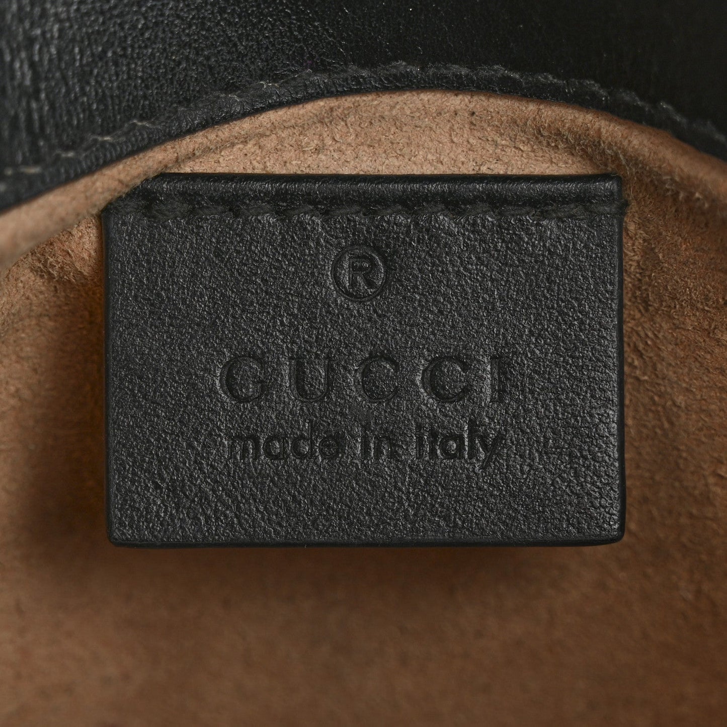 Gucci Calfskin Matelasse Super Mini GG Marmont Shoulder Bag Black