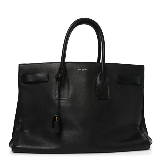 Saint Laurent Calfskin Large Sac De Jour Carryall Black