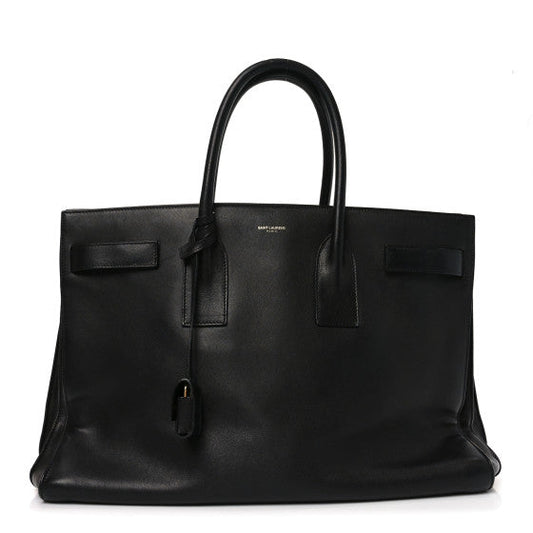 Saint Laurent Calfskin Large Sac De Jour Carryall Black