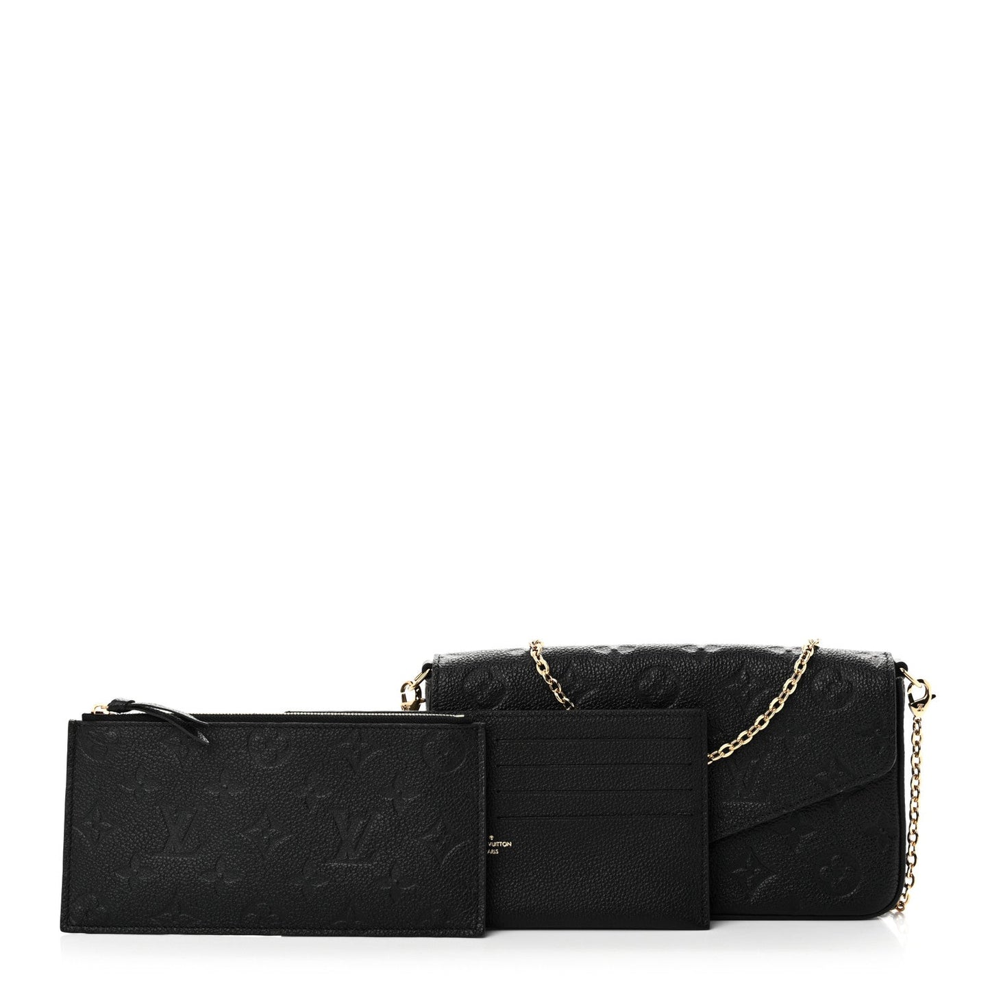 Louis Vuitton Empreinte Pochette Felicie Chain Wallet Black