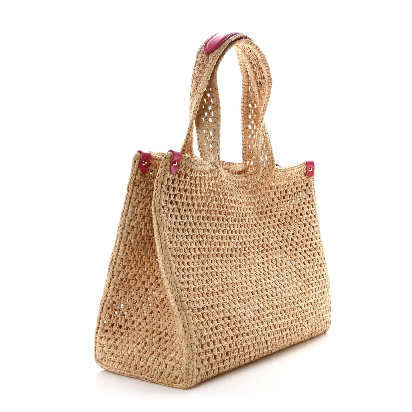 Louis Vuitton Raffia Calfskin Monaco OnTheGo MM Rose
