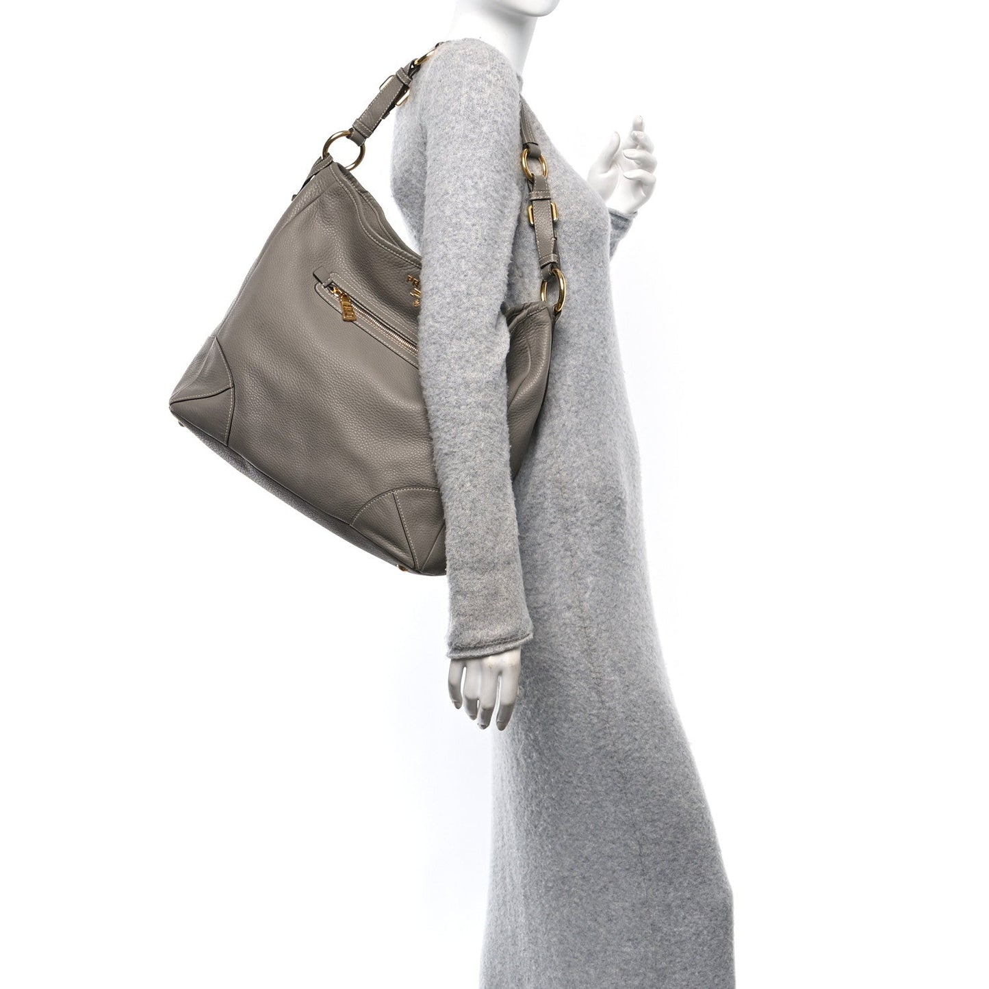 Prada Vitello Daino Hobo Argilla