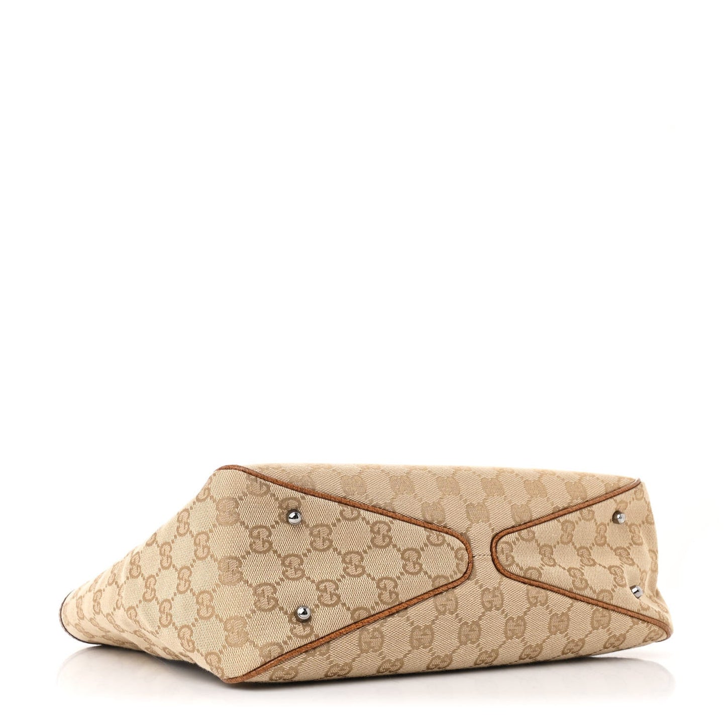 Gucci Monogram Medium Tote Beige Brown